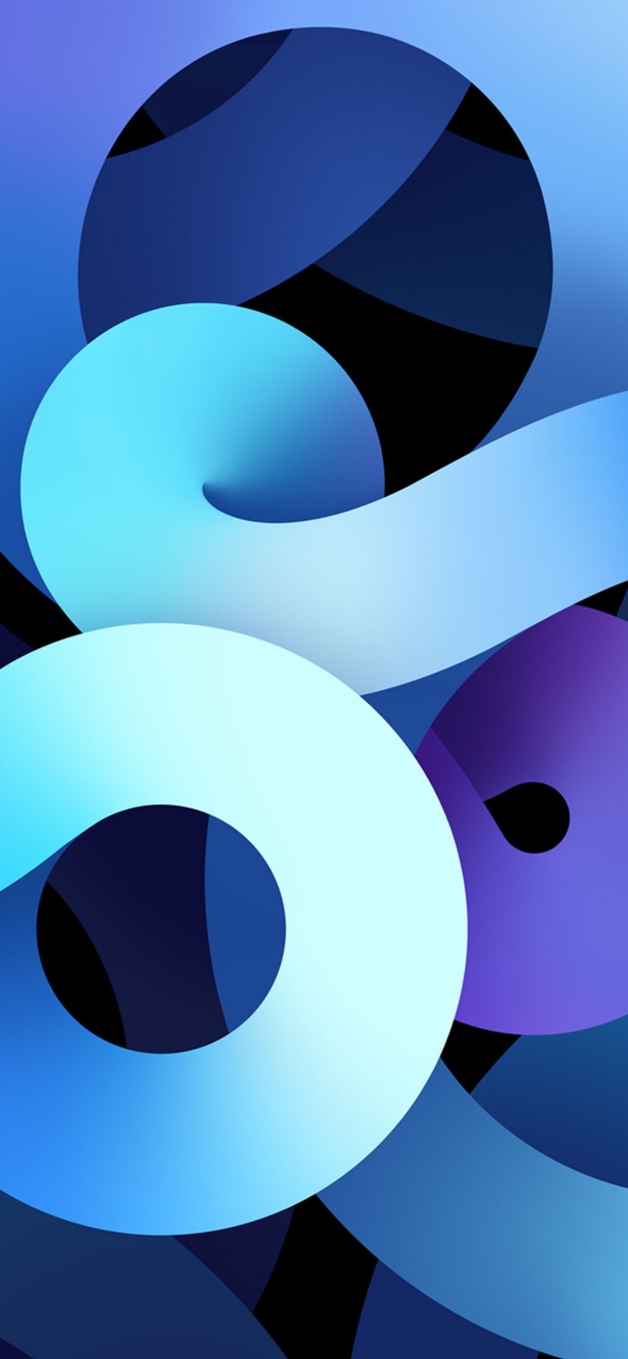 Sfondo astratto forme tubolari blu, 1242x2688 Full HD Verticale, iPhone