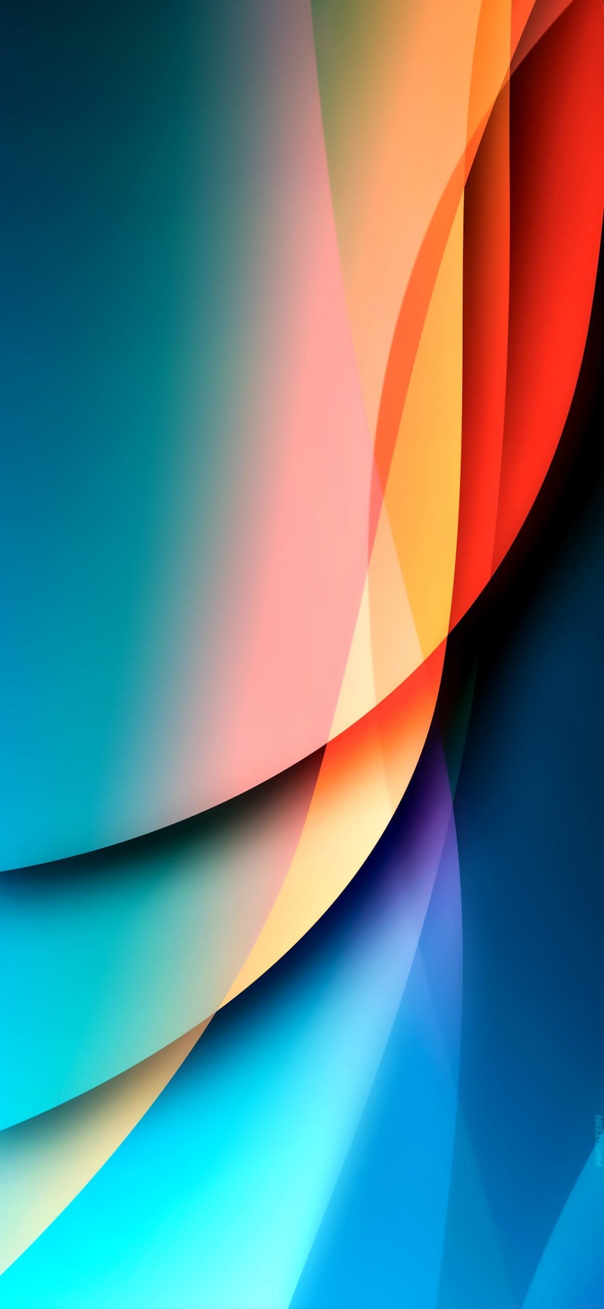 Onde astratte colorate curve, 1182x2560 Full HD Verticale, Smartphone