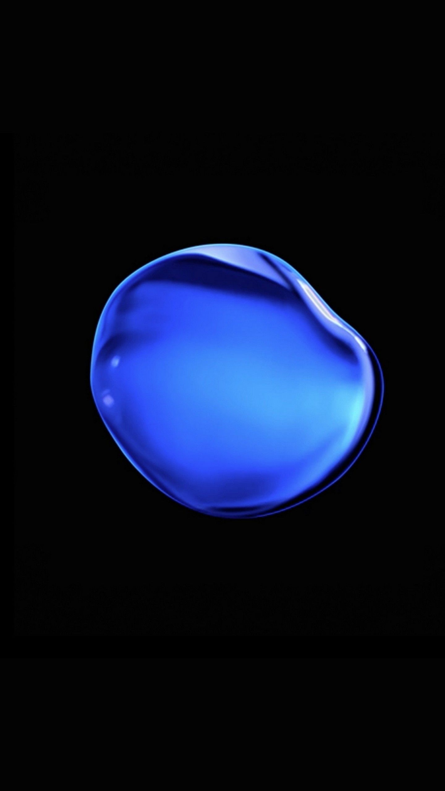 Goccia blu su nero, 1440x2560 Full HD Verticale, iPhone