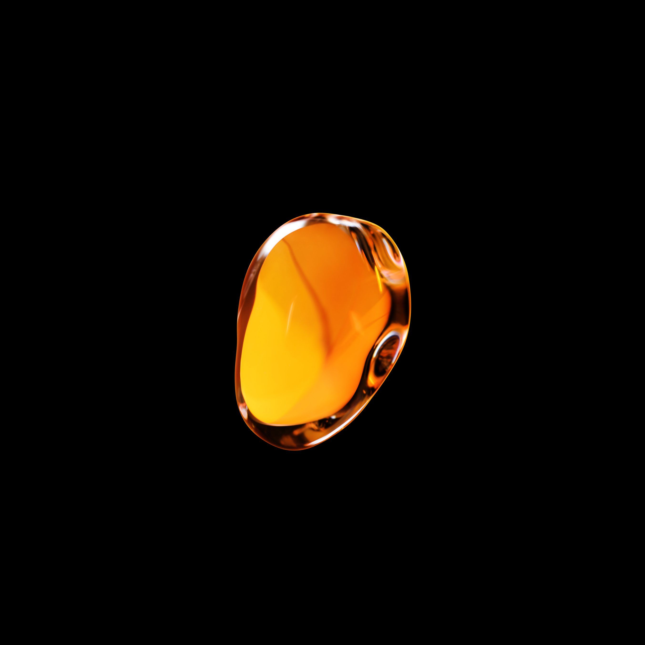 Goccia arancione su nero, 2706x2706 2K, Desktop