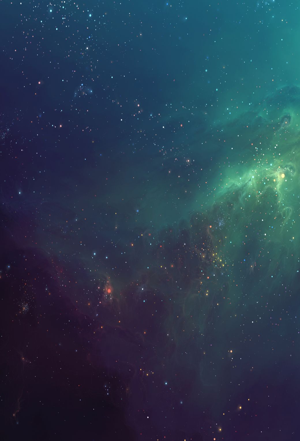 Nebulosa spaziale verde blu, 1040x1526 Full HD Verticale, iPhone Plus