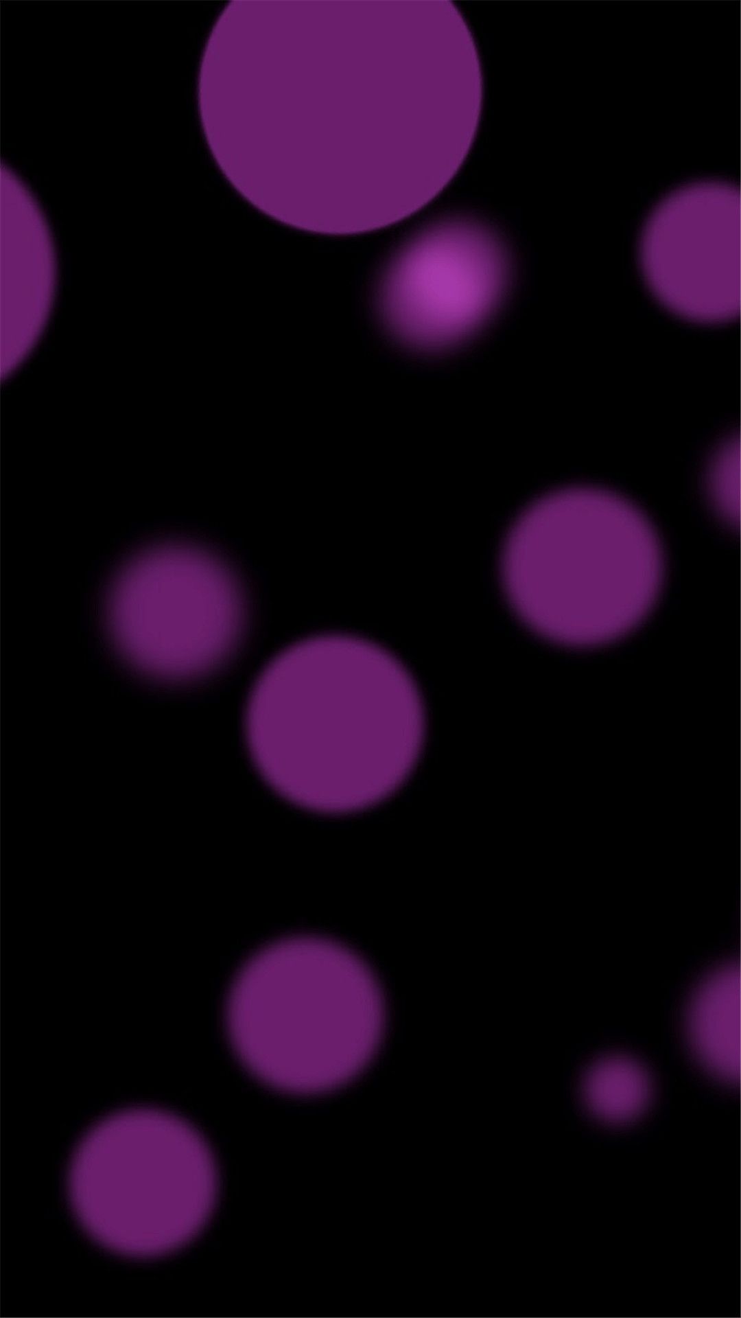 Cerchi viola sfocati su nero, 1080x1920 Verticale, iPhone Pro
