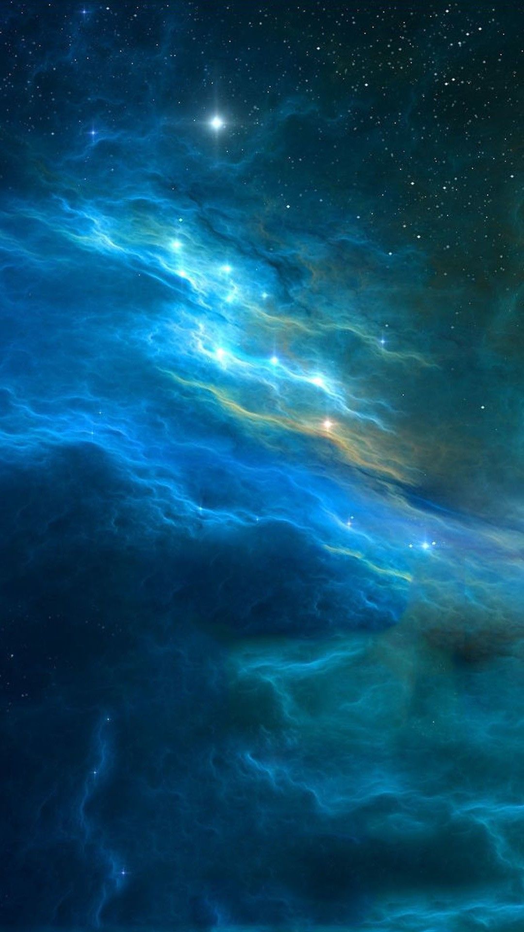 Nebulosa blu con stelle, 1080x1920 Full HD Verticale, iPhone