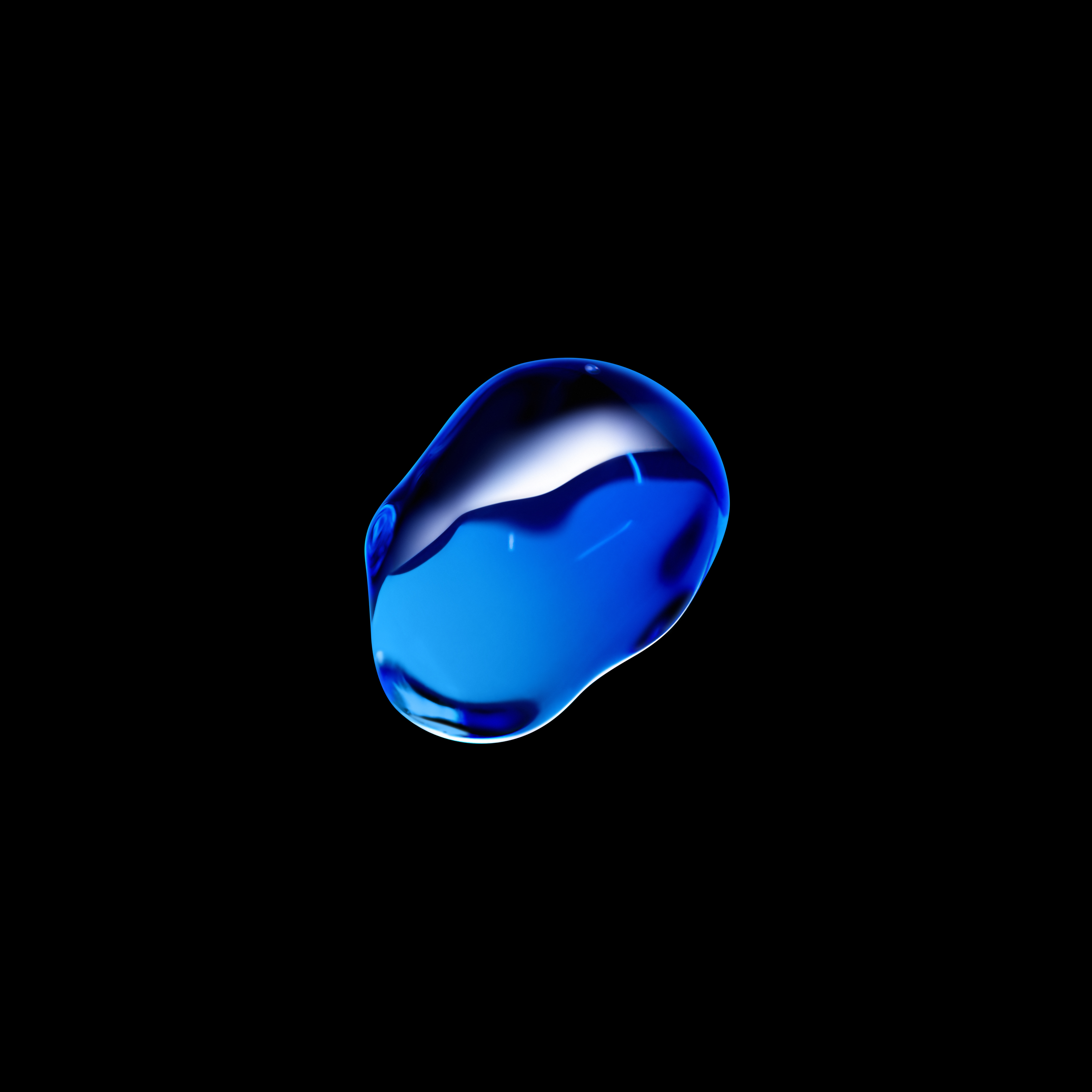 goccia blu su nero, 2706x2706 2K, PC