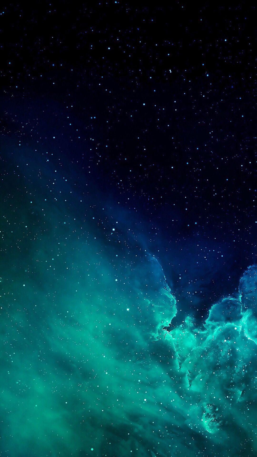 Nebulosa blu verde stellata, 1080x1920 Full HD Verticale, iPhone