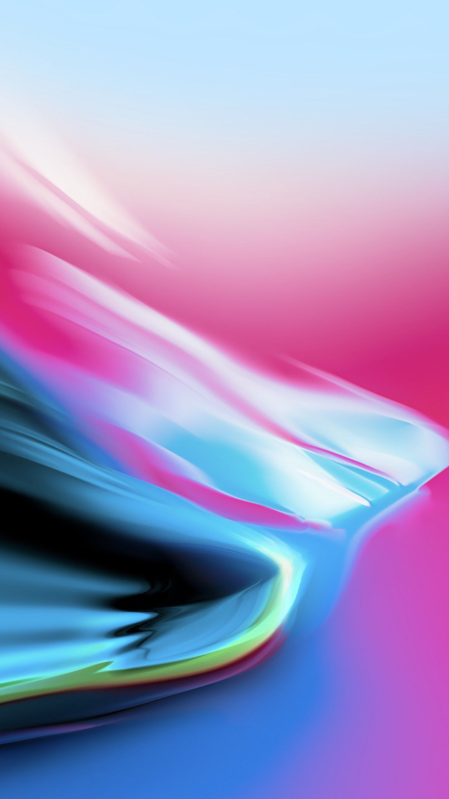 Onda astratta blu rosa, 1440x2560 Verticale, Telefono