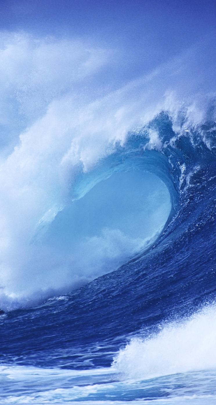 Onda oceano blu, 744x1392 Full HD Verticale, iPhone