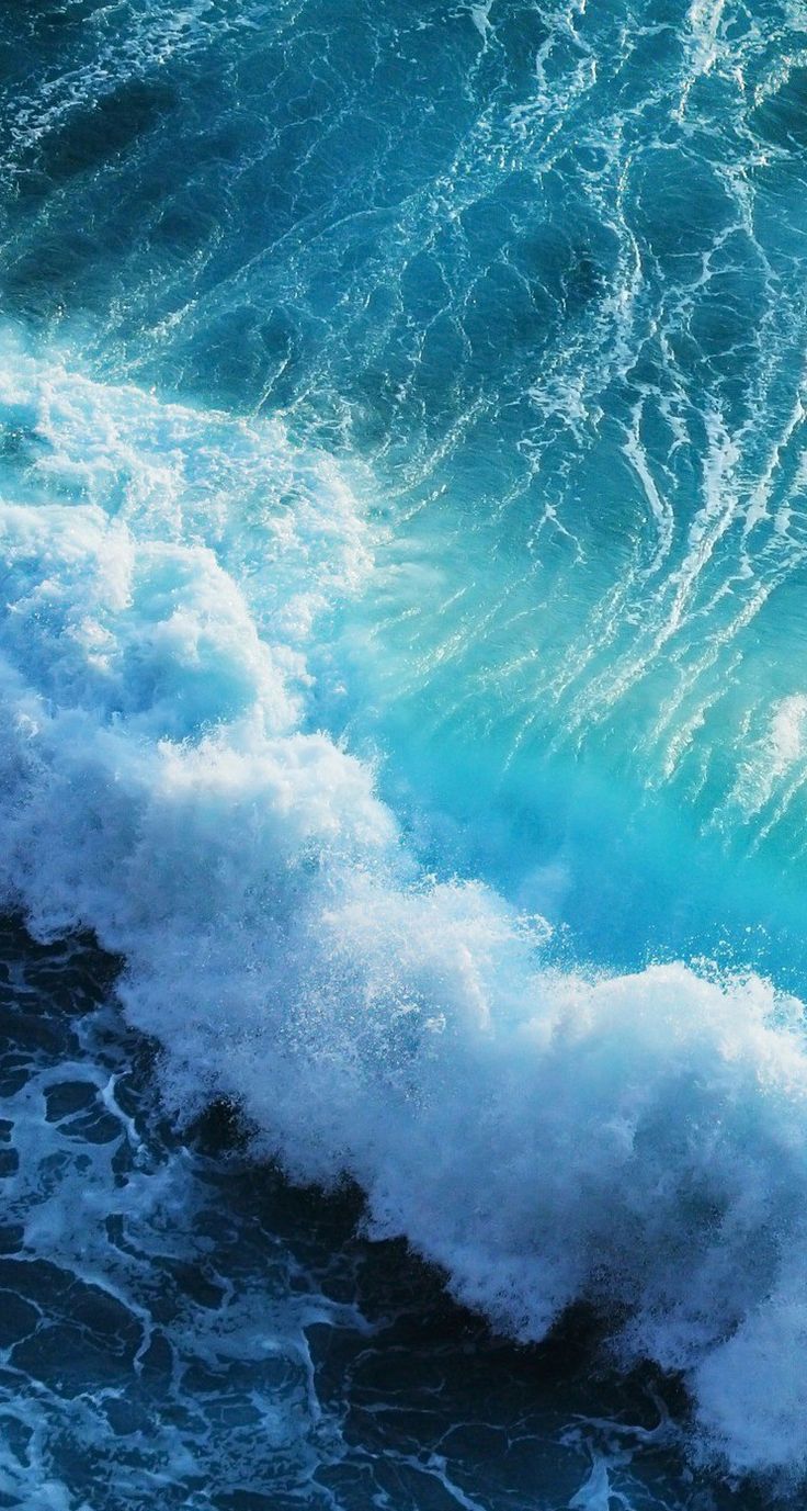 Onde oceano blu turchese, 736x1377 Verticale, Telefono