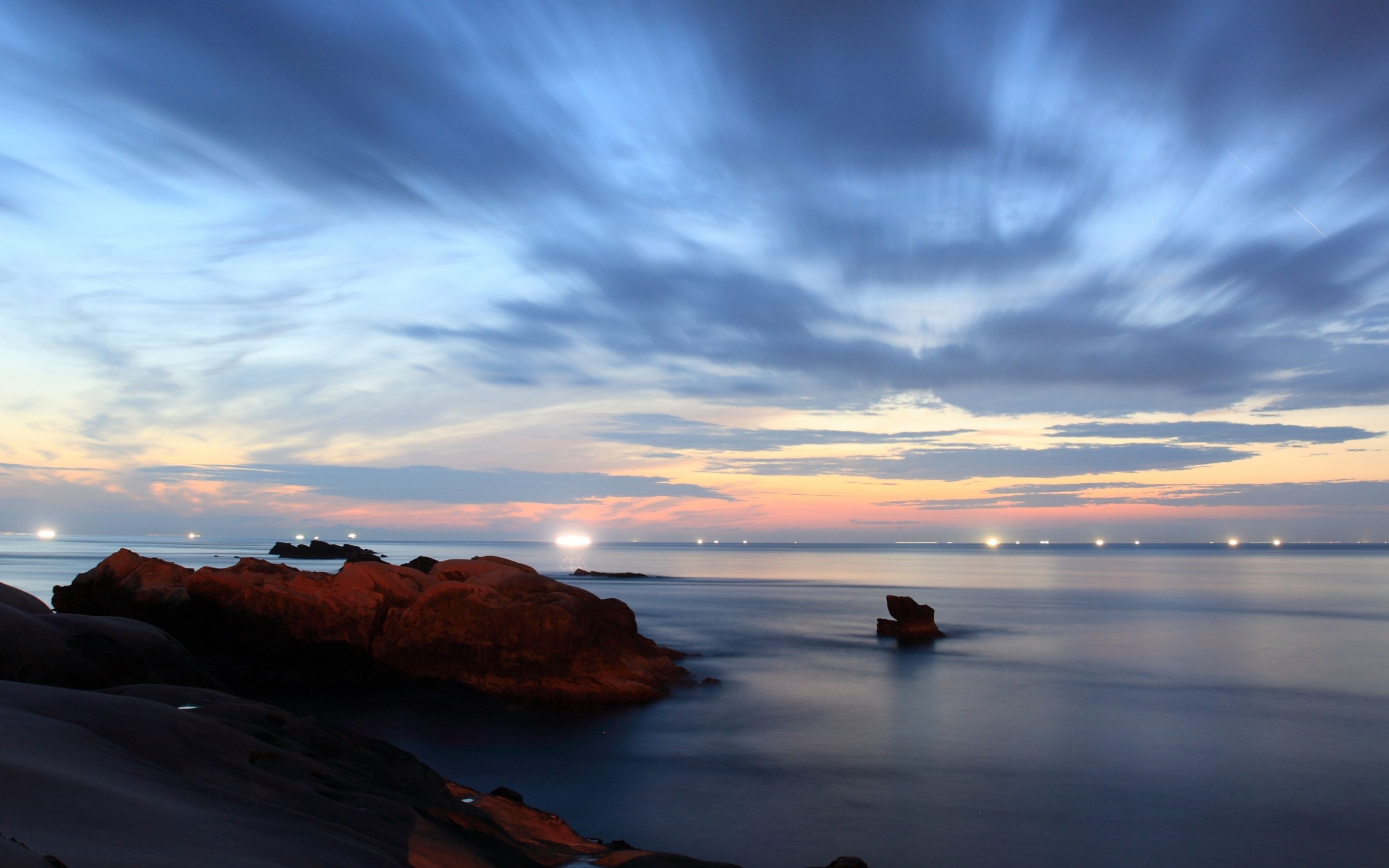 Tramonto costa rocciosa mare, 2880x1800 WQXGA, Laptop