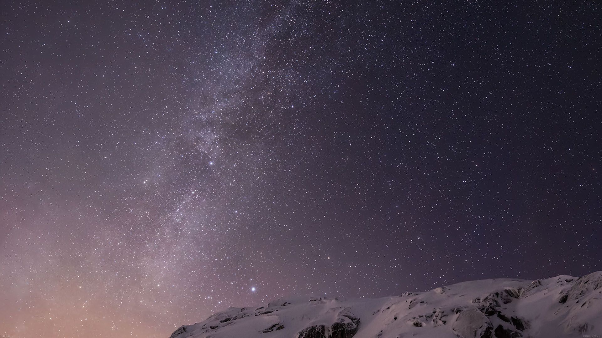 Via Lattea su montagne innevate, 1920x1080 Full HD 1080p, Desktop