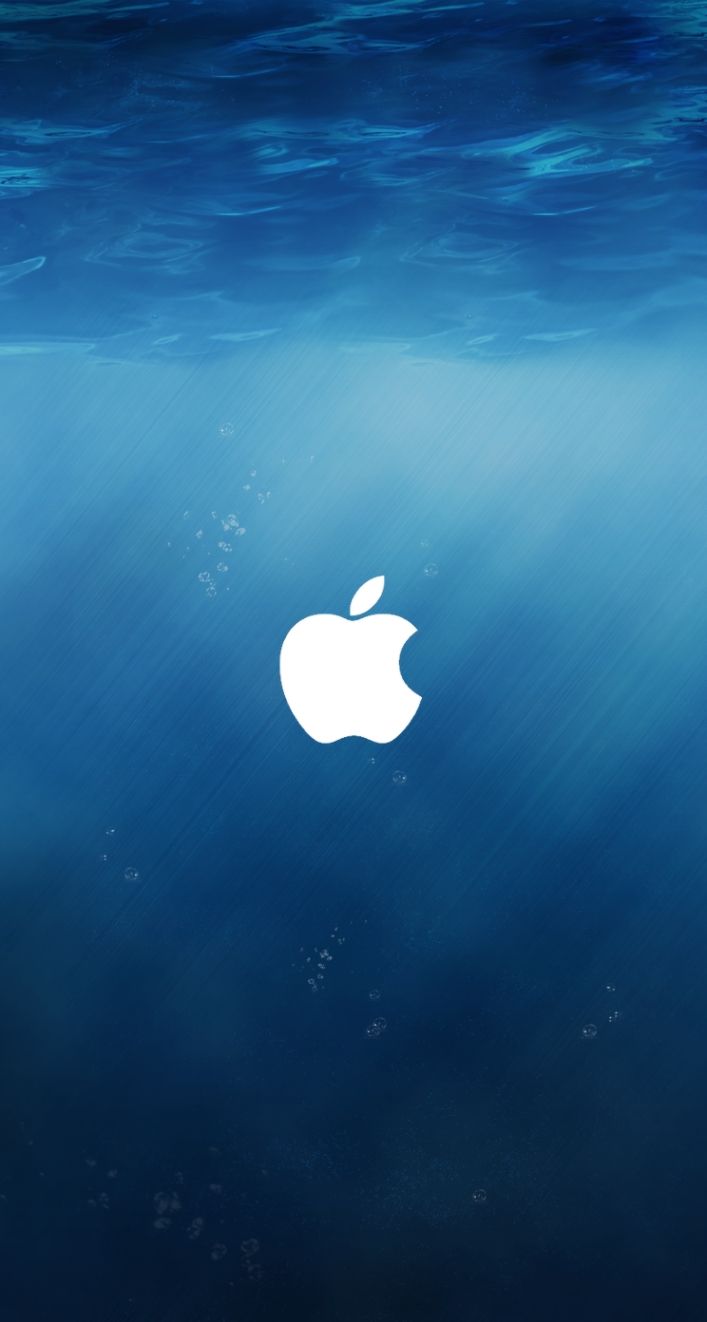 logo Apple sott'acqua blu, 707x1322 Full HD Verticale, Samsung Galaxy