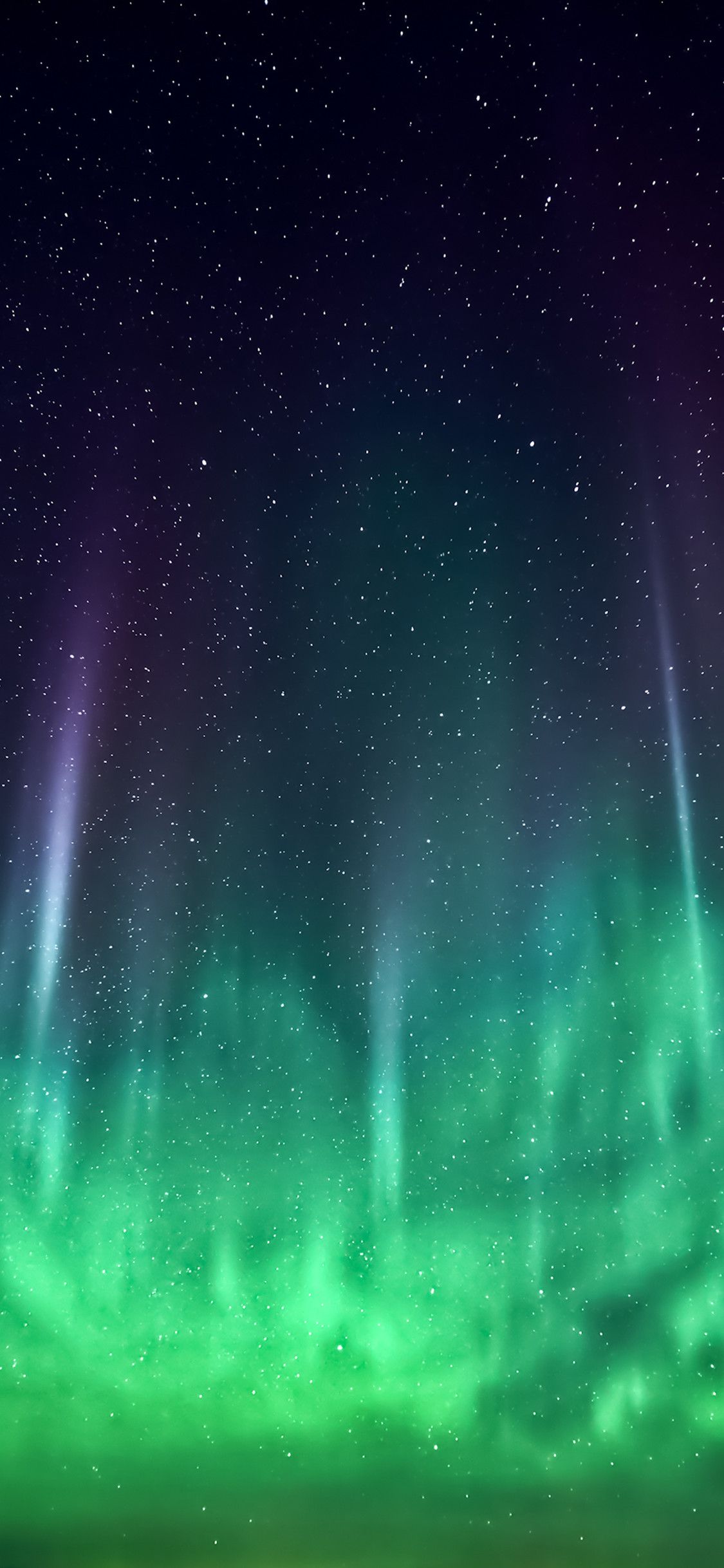 Aurora boreale verde notte, 1125x2436 Full HD Verticale, iPhone