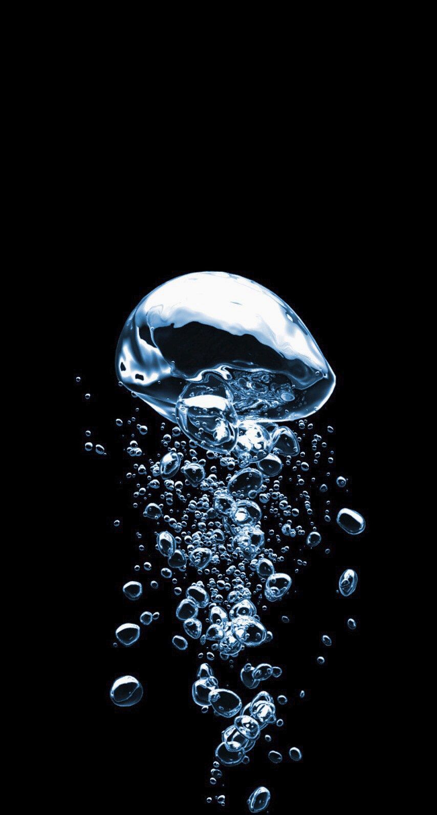 Bolle d'acqua su nero, 854x1590 Full HD Verticale, Samsung Galaxy