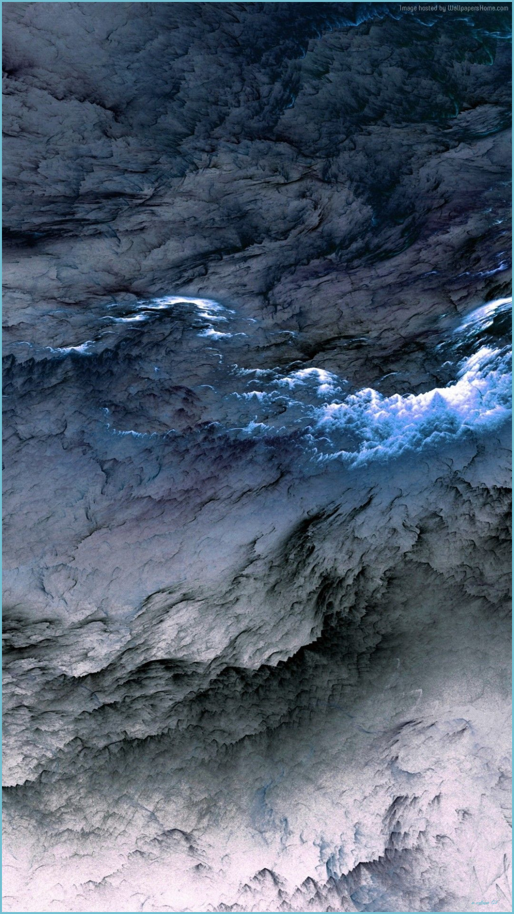 Nuvole grigio-azzurre cielo, 640x1385 Verticale, Telefono