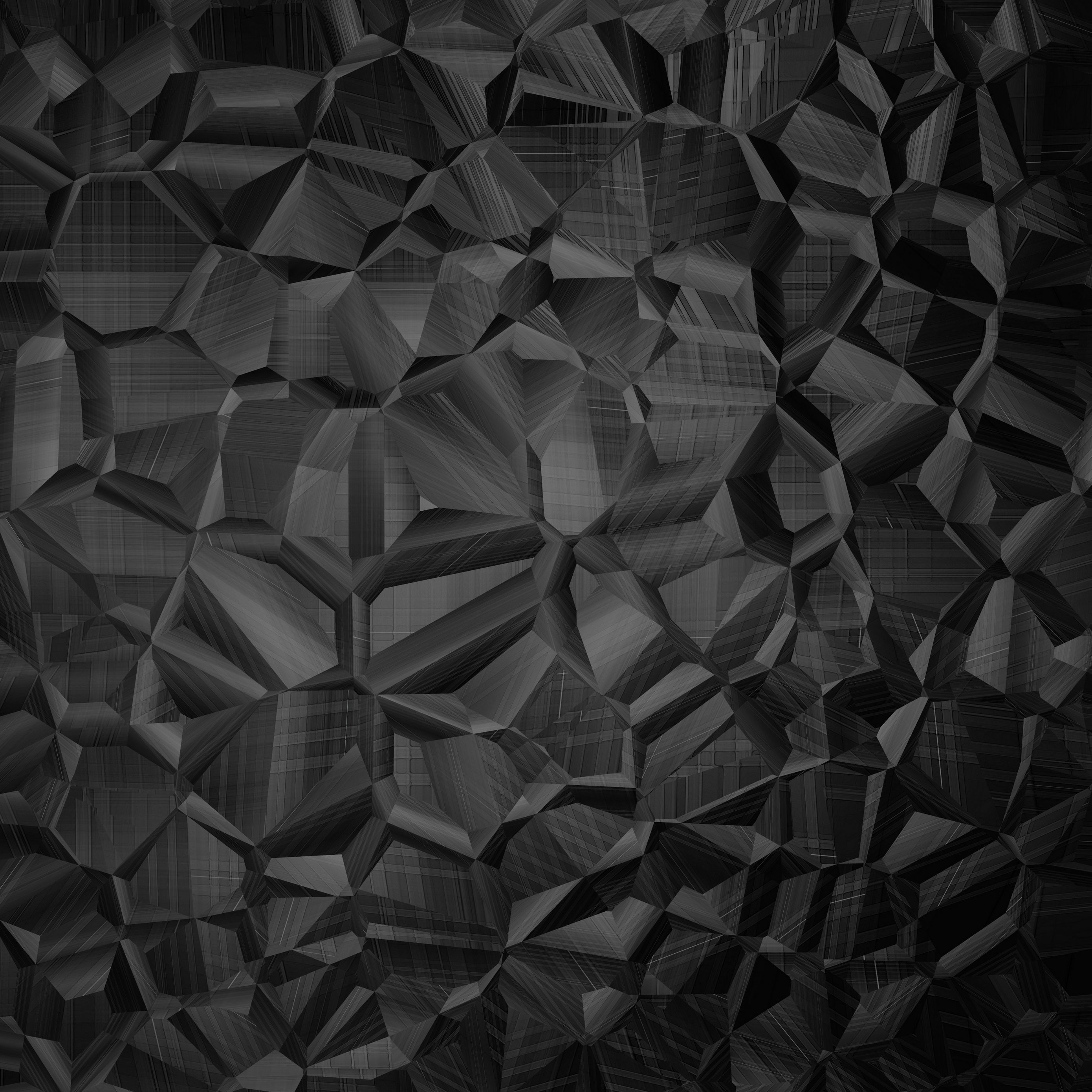 Superficie poligonale nera 3D, 2780x2780 WQXGA, iPad Air