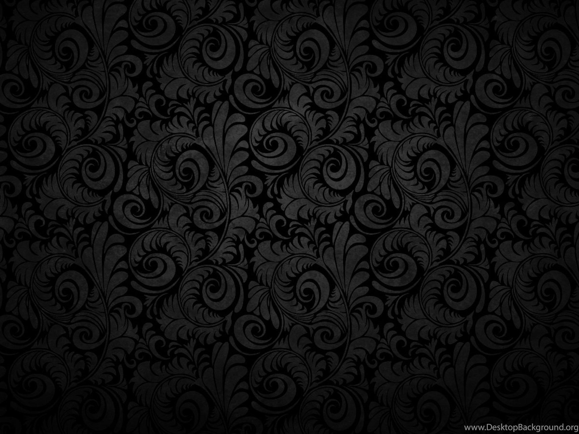 Motivo floreale nero damascato, 2000x1500 2K, iPad Pro
