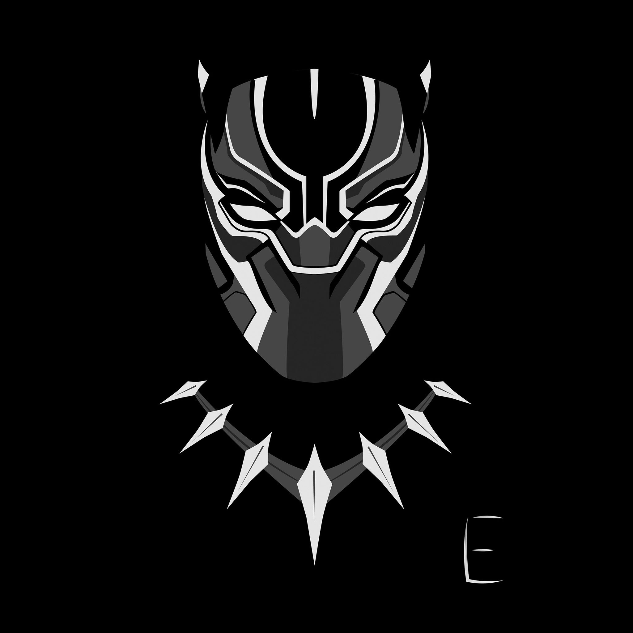 Black Panther maschera minimal, 2048x2048 Hi-Res, iPad Pro