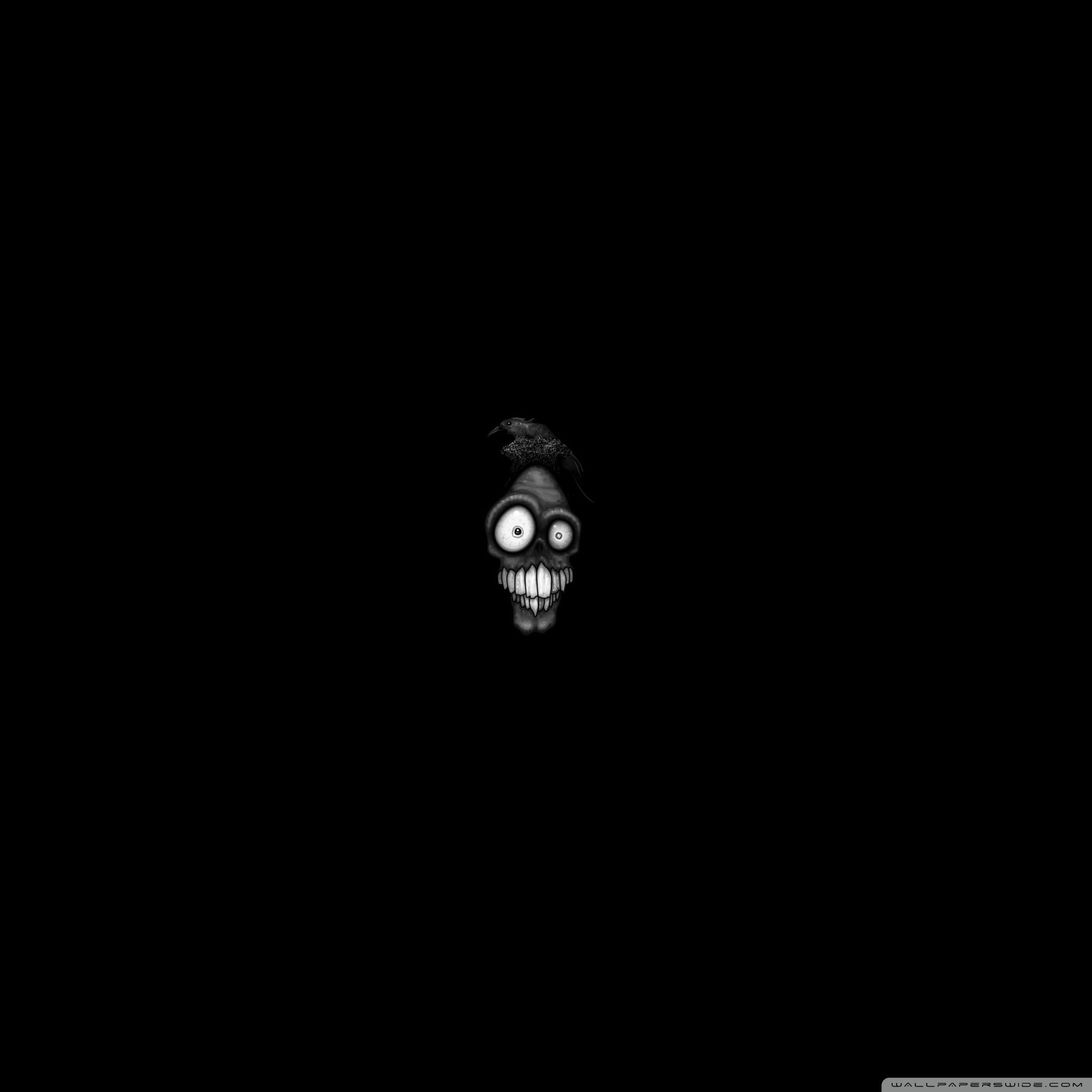 Faccia mostro nero minimale, 2048x2048 Hi-Res, iPad Air