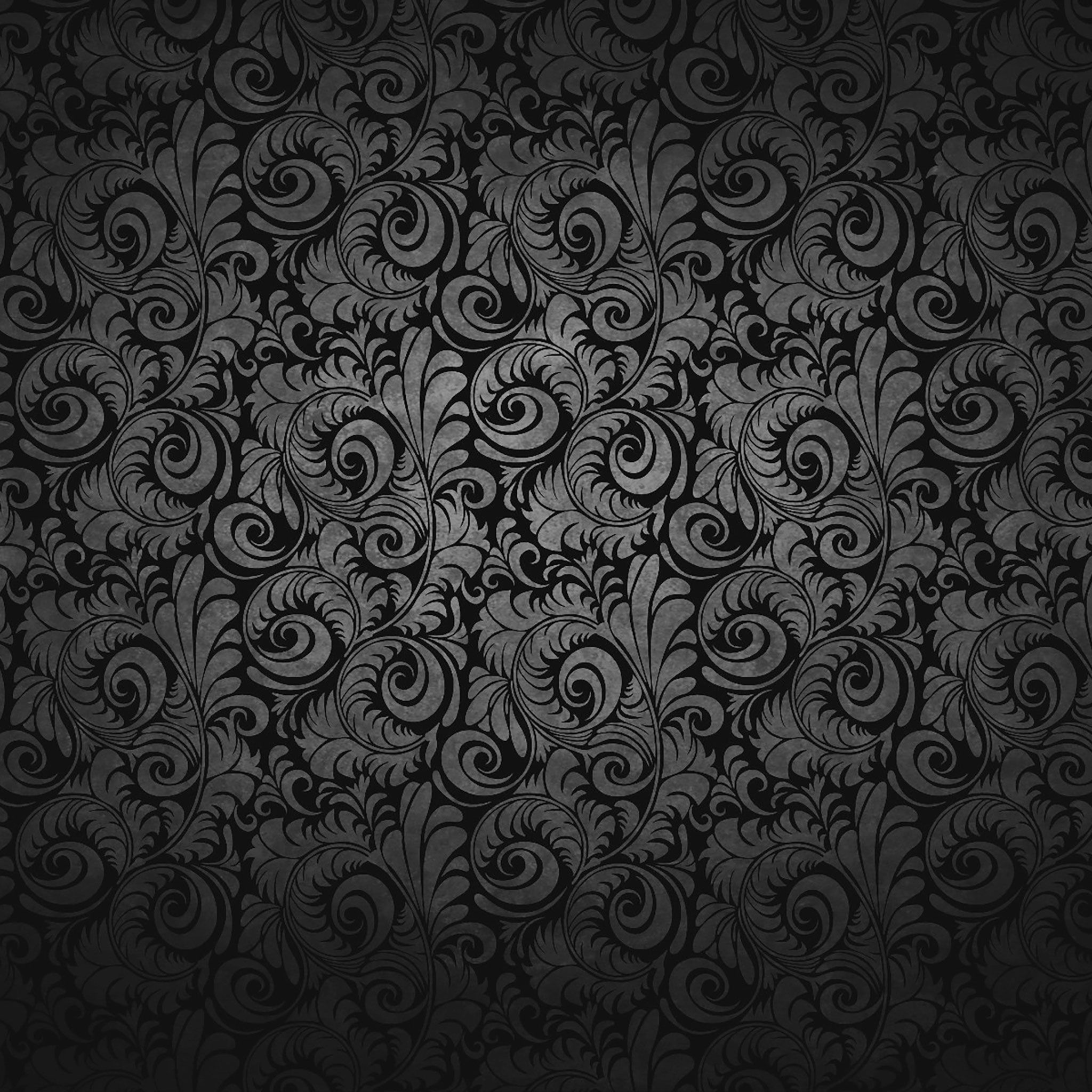 pattern floreale ornamentale nero, 2048x2048 2K, iPad mini