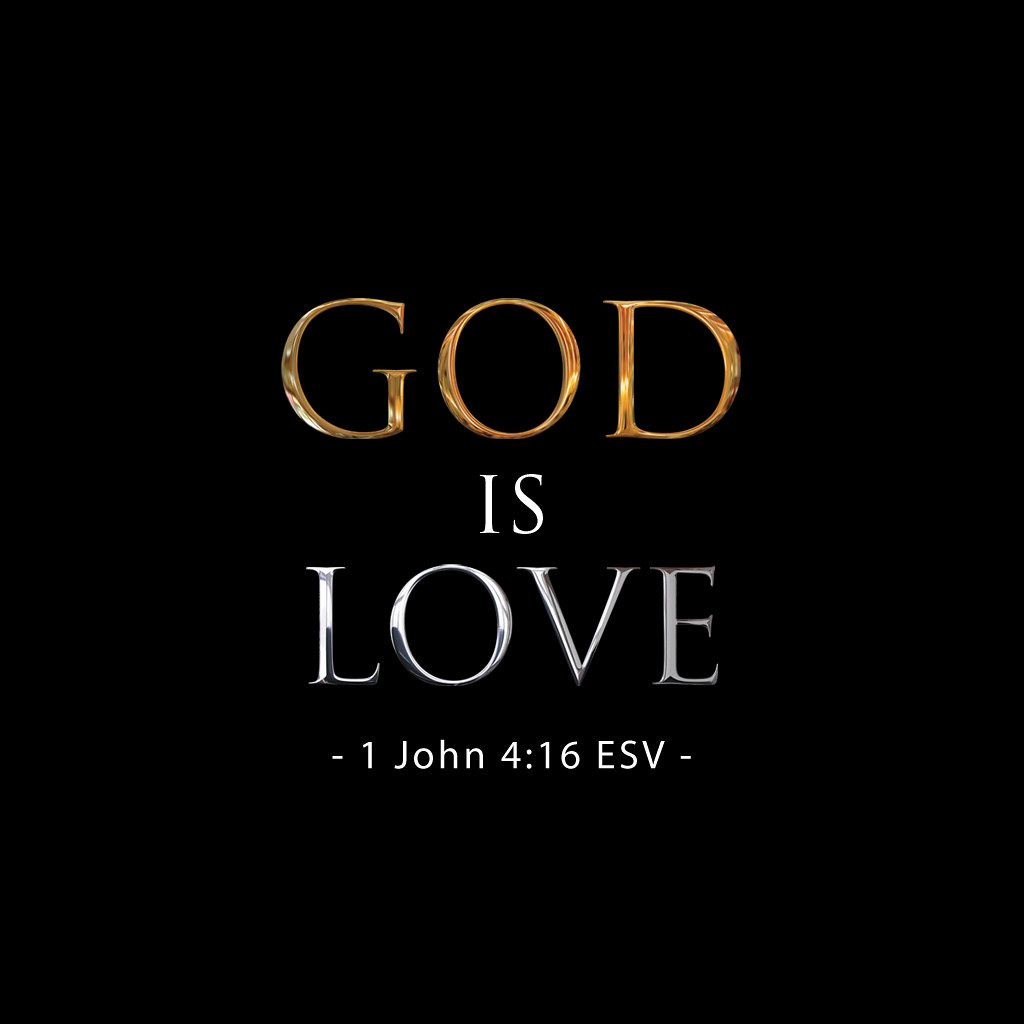 God is Love, sfondo nero, 1024x1024 HD, iPad