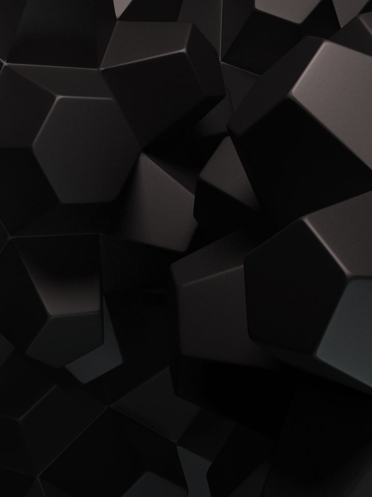 Forme geometriche nere astratte, 768x1024 Verticale, iPad