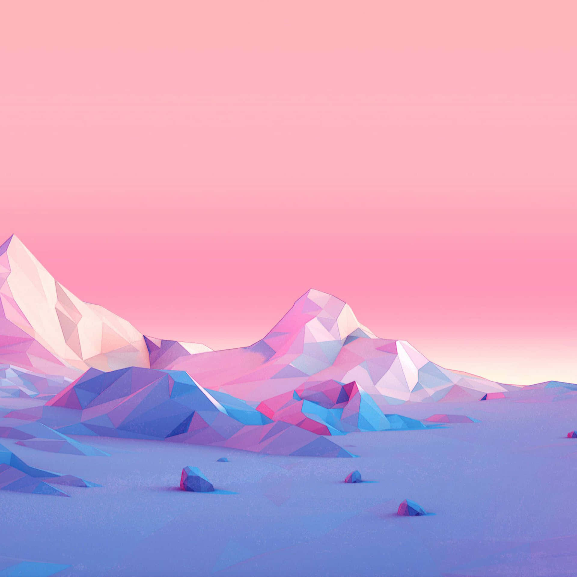 Montagne low poly rosa pastello, 1920x1920 Full HD+, iPad mini