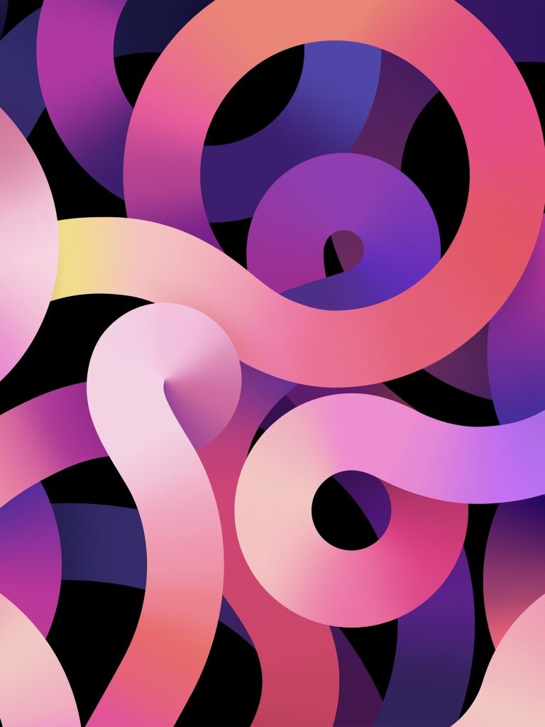 Spirali astratte rosa e viola, 768x1024 Verticale, iPad Air