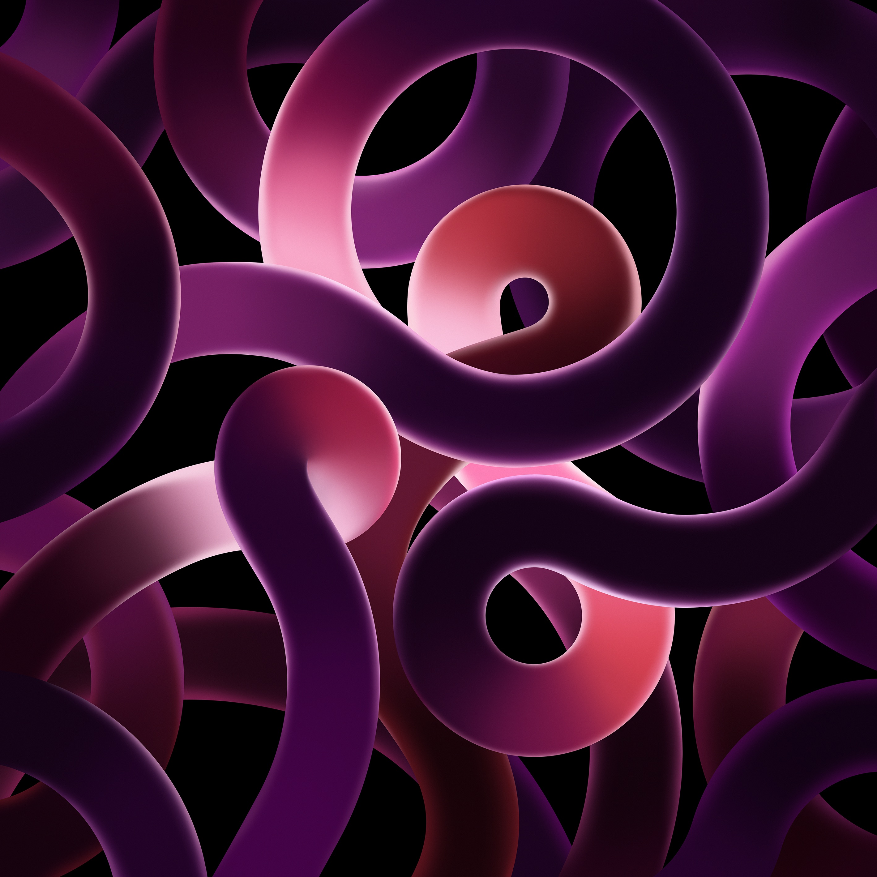 Anelli astratti 3D viola rosa, 2836x2836 WQXGA, iPad