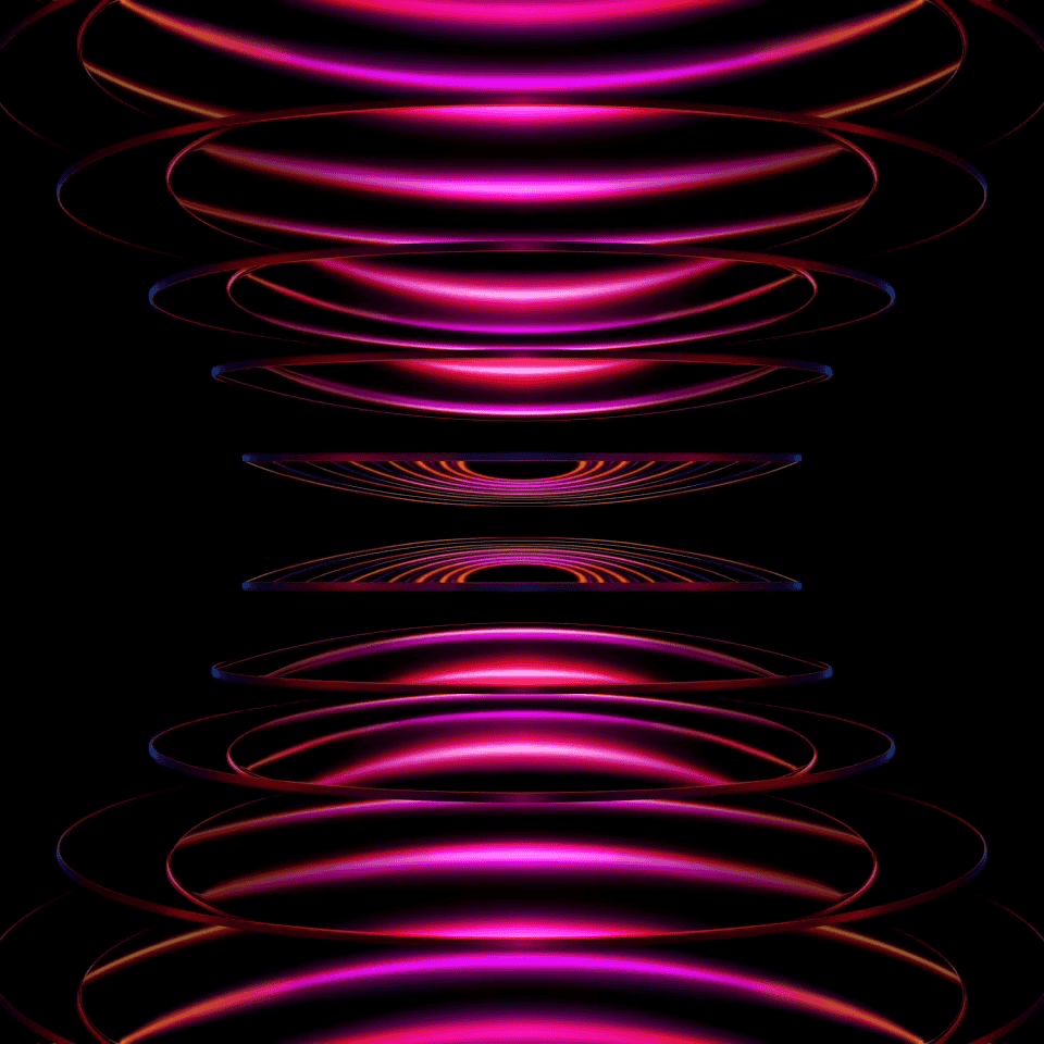 Onde astratte rosa neon, 960x960 HD, iPad Pro