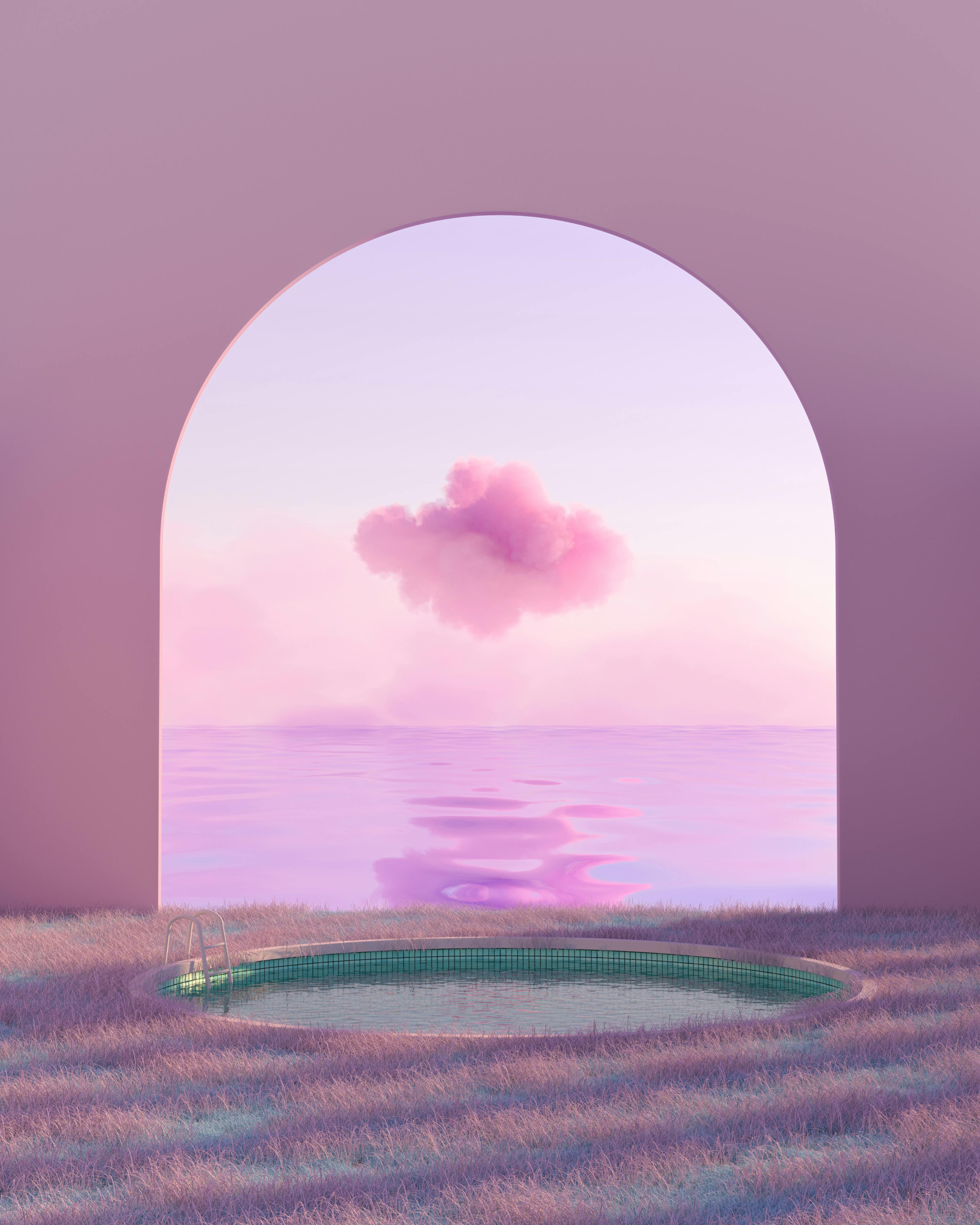 Arco rosa con nuvola e mare, 3240x4050 Verticale, iPad Air