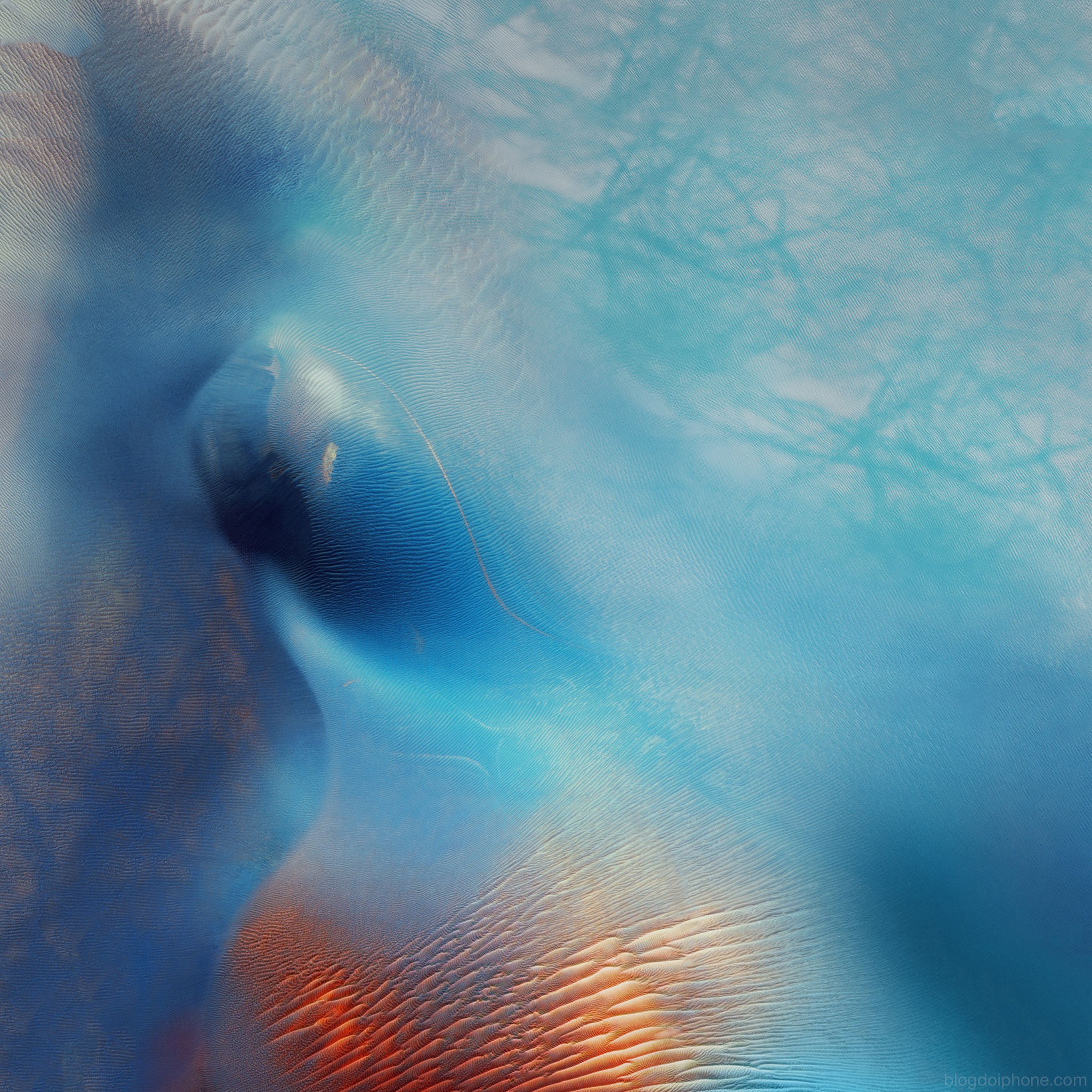 Astratto onde blu arancio, sfondi iPad, 2732x2732 2K+, iPad