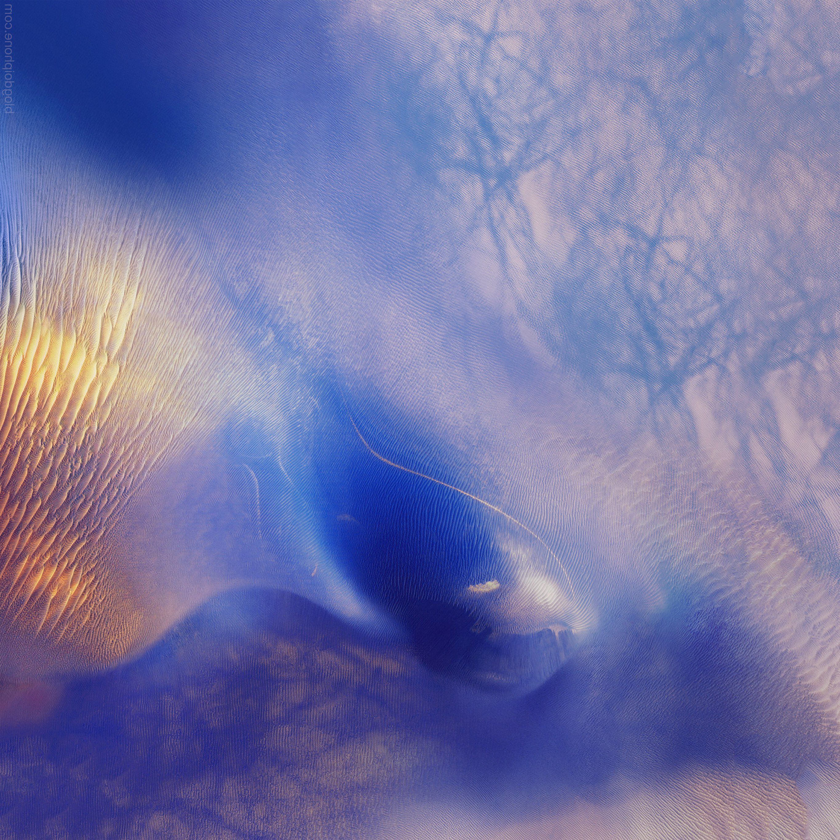 Astratto sfumato blu e dorato, sfondi iPad, 2732x2732 2K+, iPad Pro