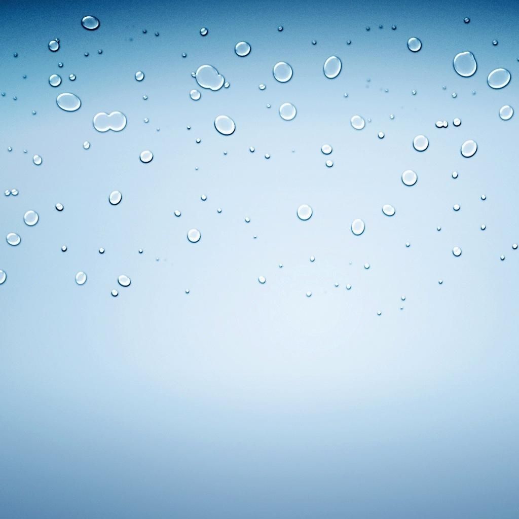 Gocce d'acqua su sfondo blu, 1024x1024 HD, iPad Pro