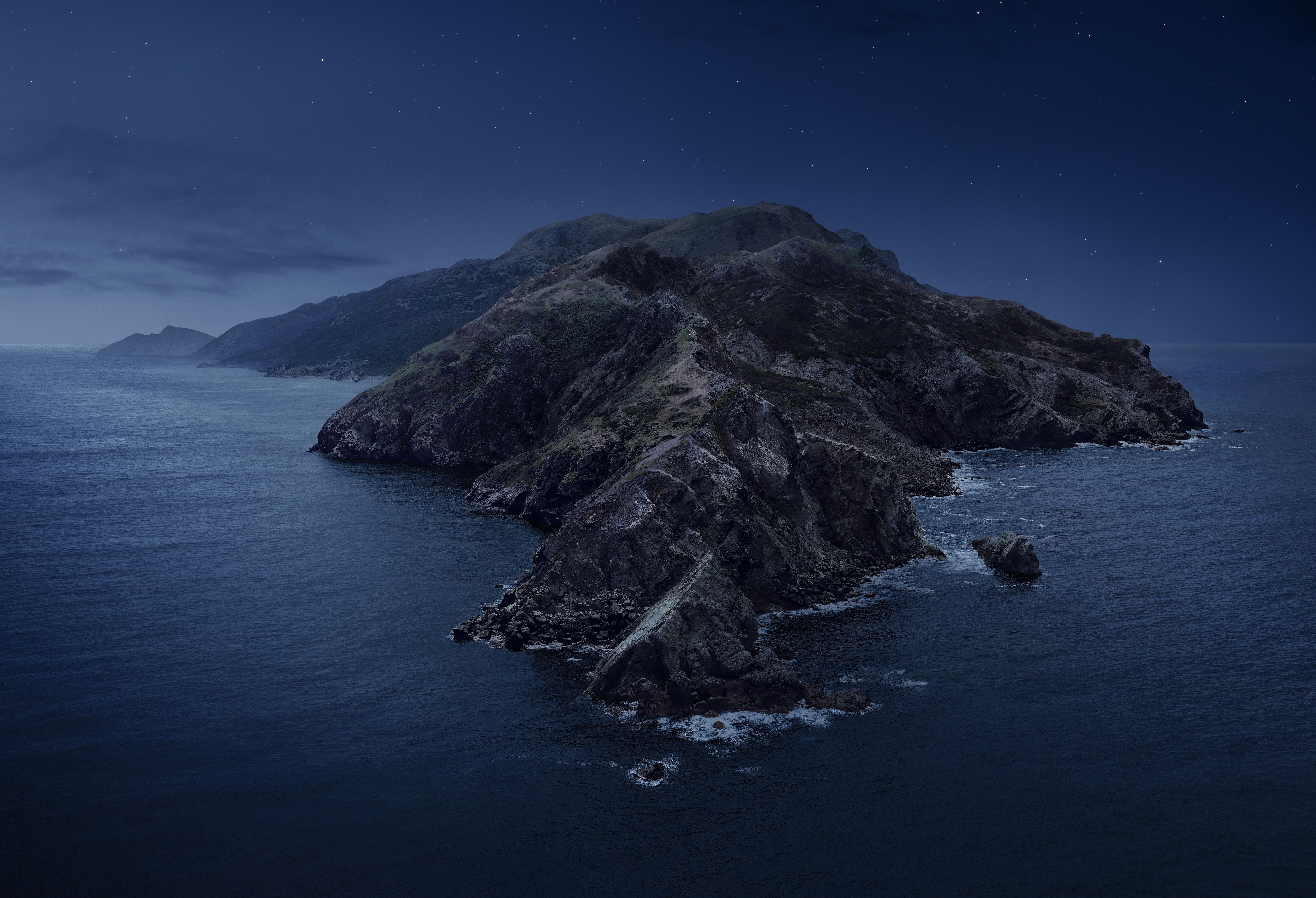 Isola notturna oceano blu, sfondi iPad, 5120x3493 5K Retina, iPad Pro