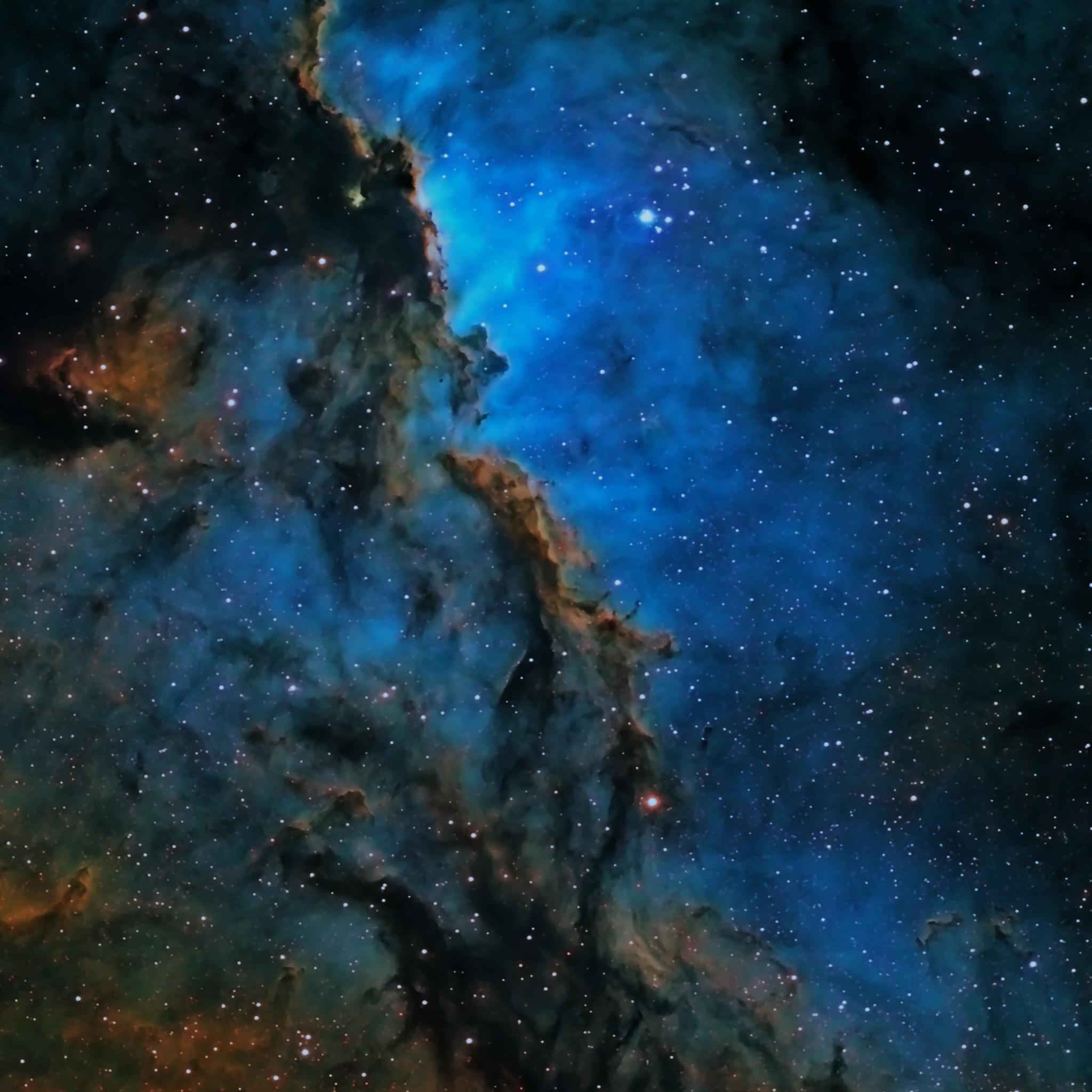 Nebulosa blu con stelle, sfondi iPad, 2048x2048 2K, iPad