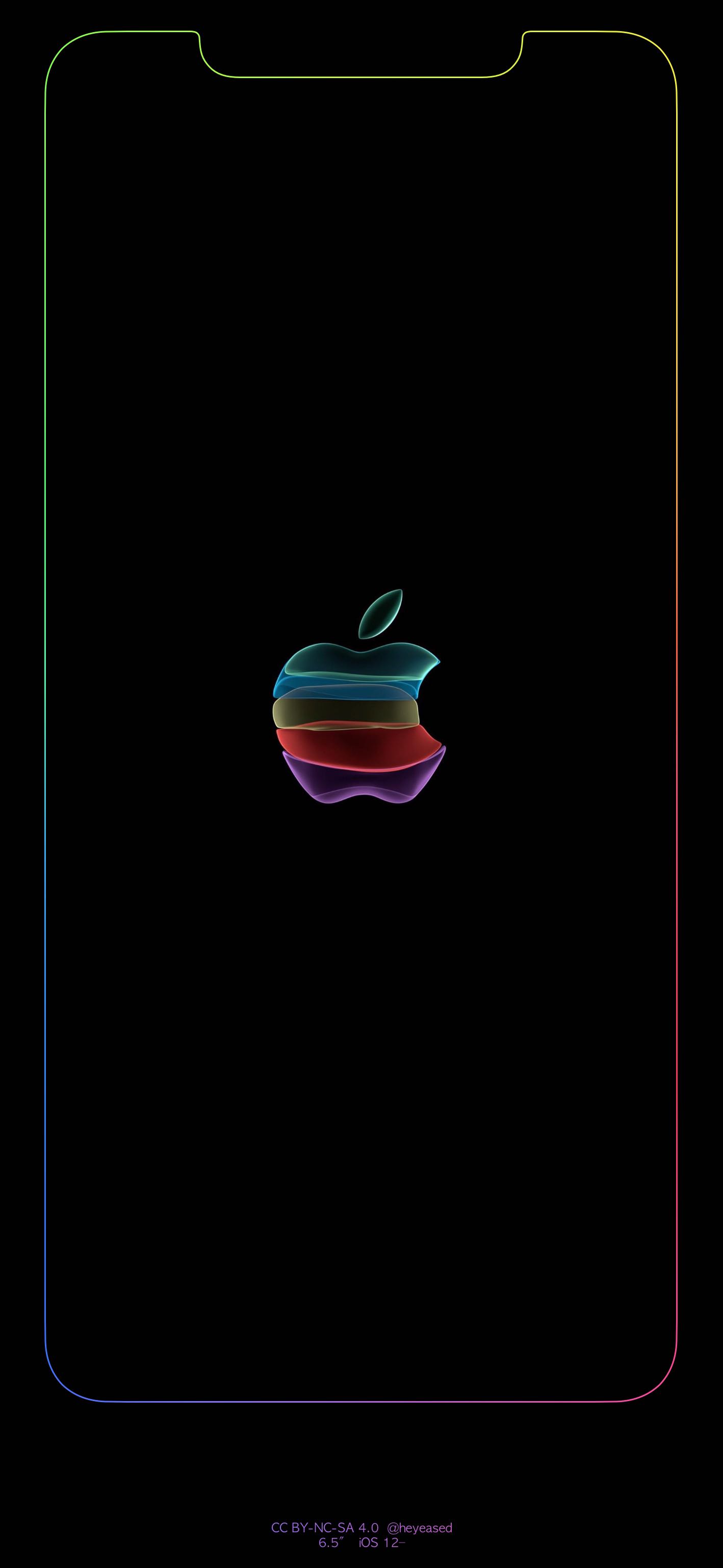 Logo Apple neon multicolore, Cupertino, 1418x3072 Full HD Verticale, iPhone Air