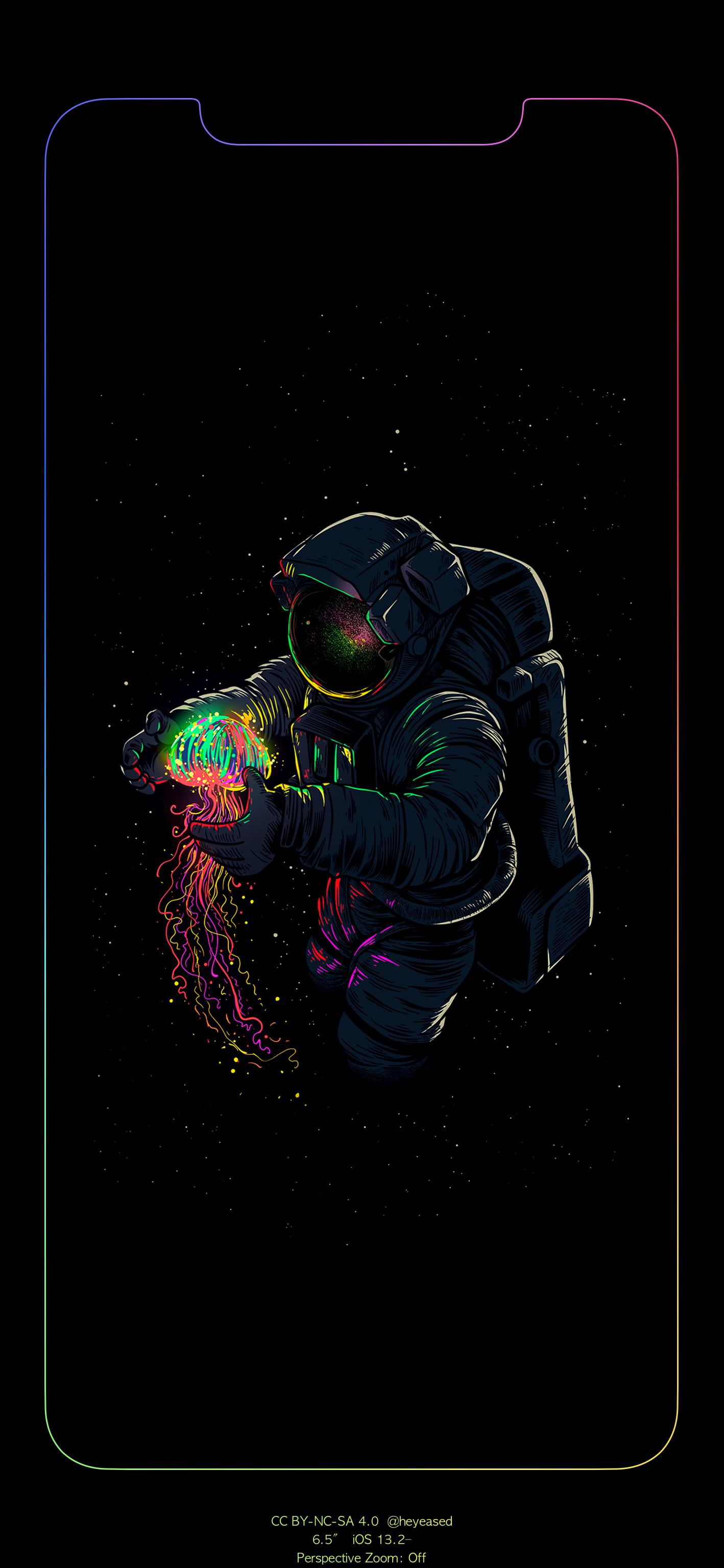 astronauta con medusa colorata, 1418x3072 Full HD Verticale, iPhone