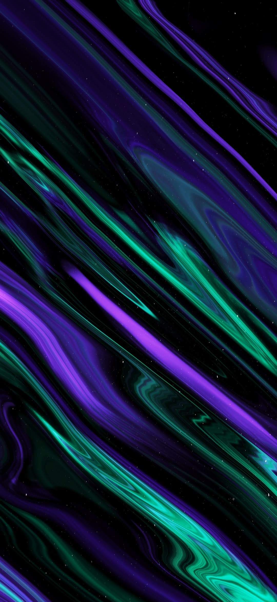 Onde astratte viola verde, 1080x2340 Verticale, iPhone Plus
