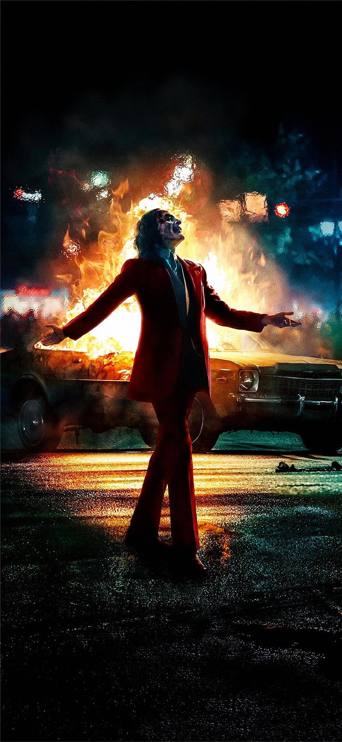 Joker esplosione fiamme, 1125x2436 Full HD Verticale, iPhone