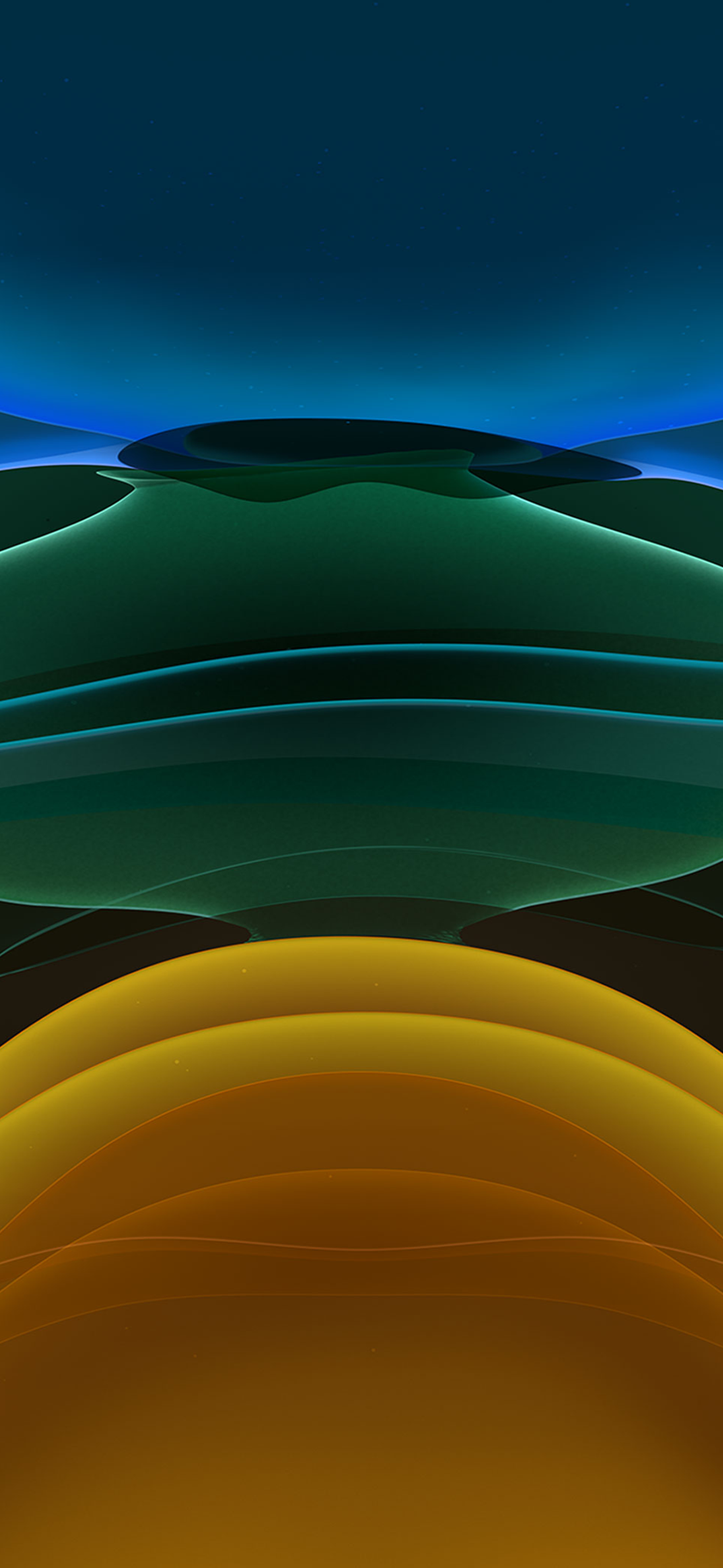 Onde astratte blu verde giallo, 1436x3113 Full HD Verticale, iPhone Pro