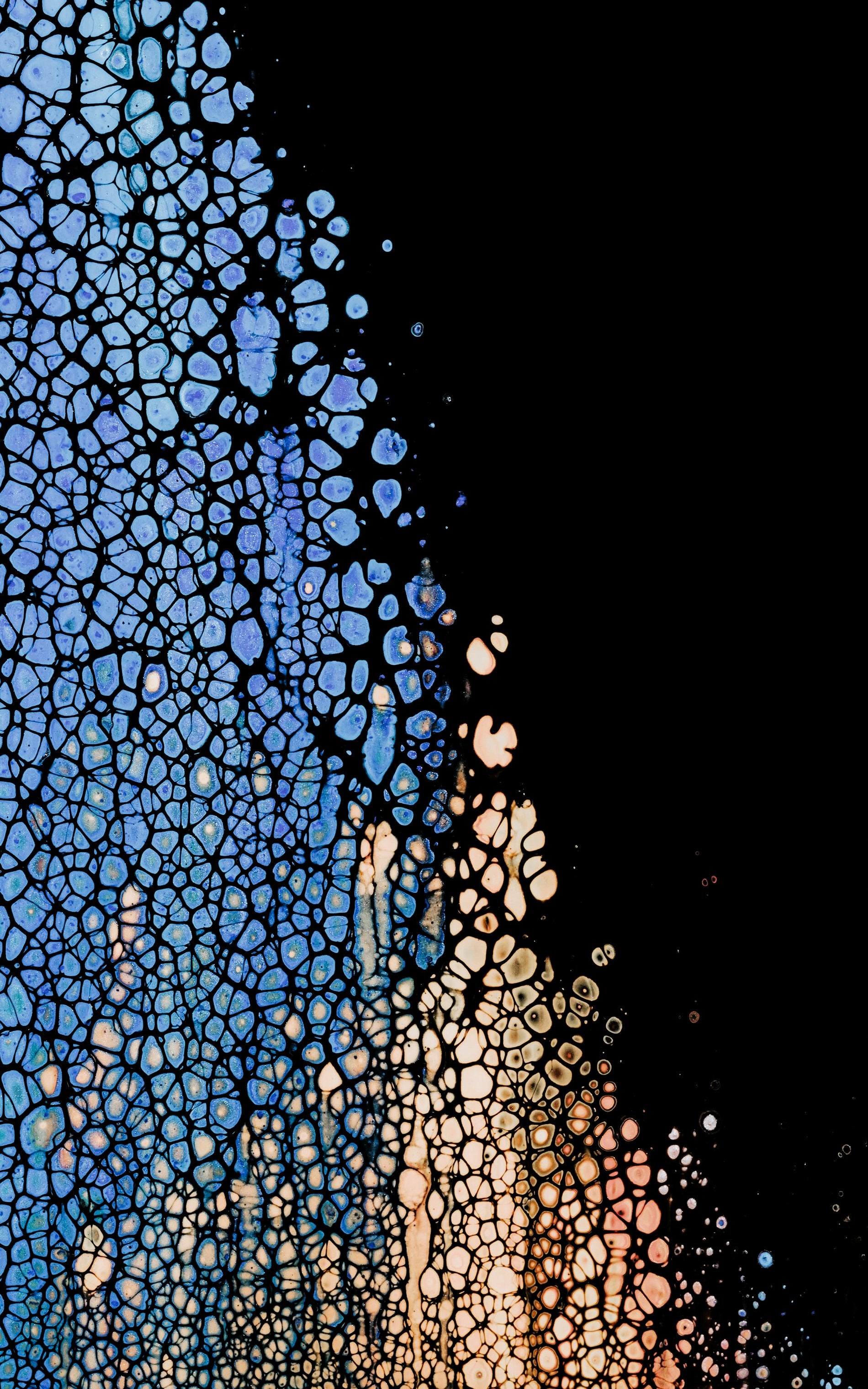 Mosaico geometrico blu arancione nero, 1900x3040 Verticale, iPhone Plus