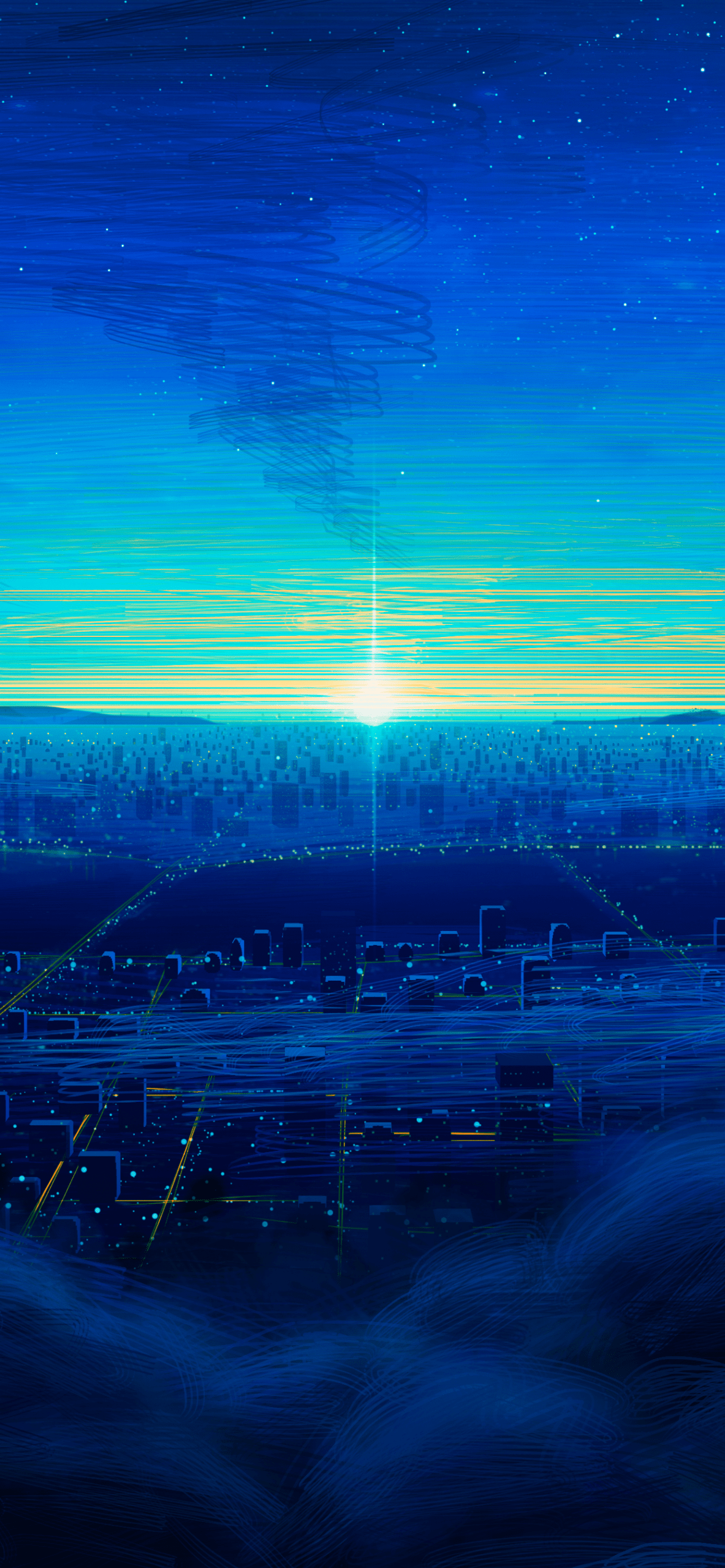 città notturna orizzonte blu, 1183x2560 Verticale, iPhone Air