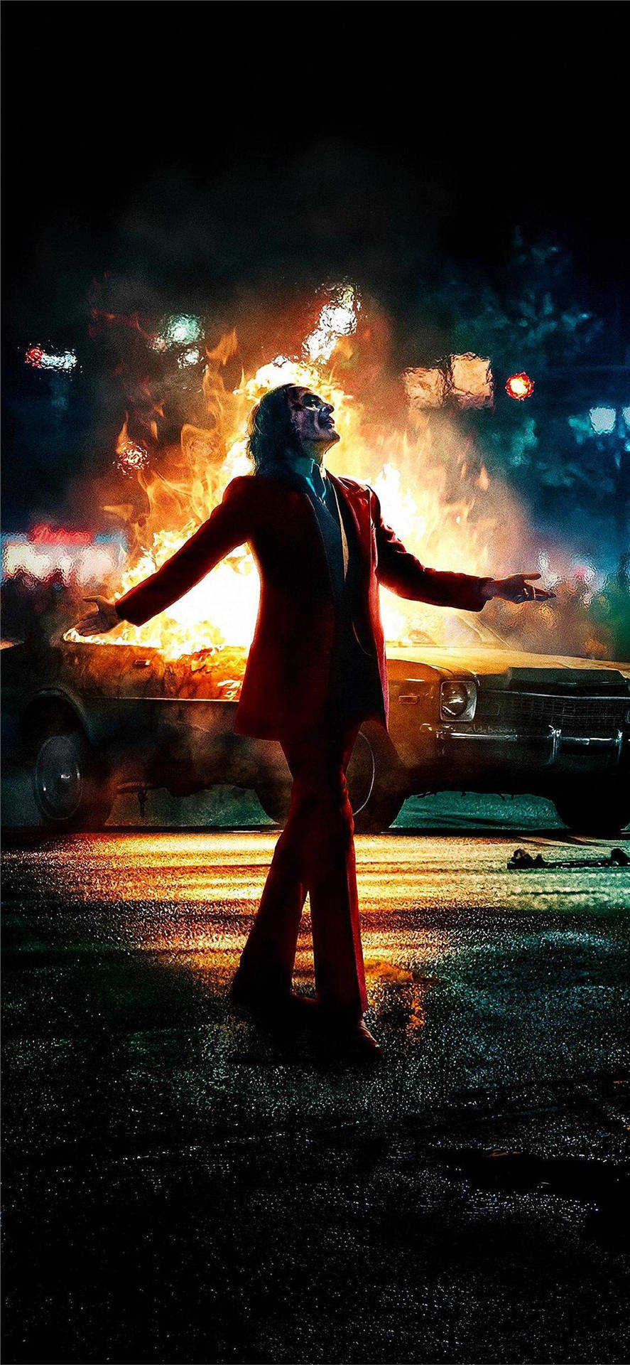 Joker davanti a esplosione, DC Comics, 887x1920 Verticale, iPhone Pro Max
