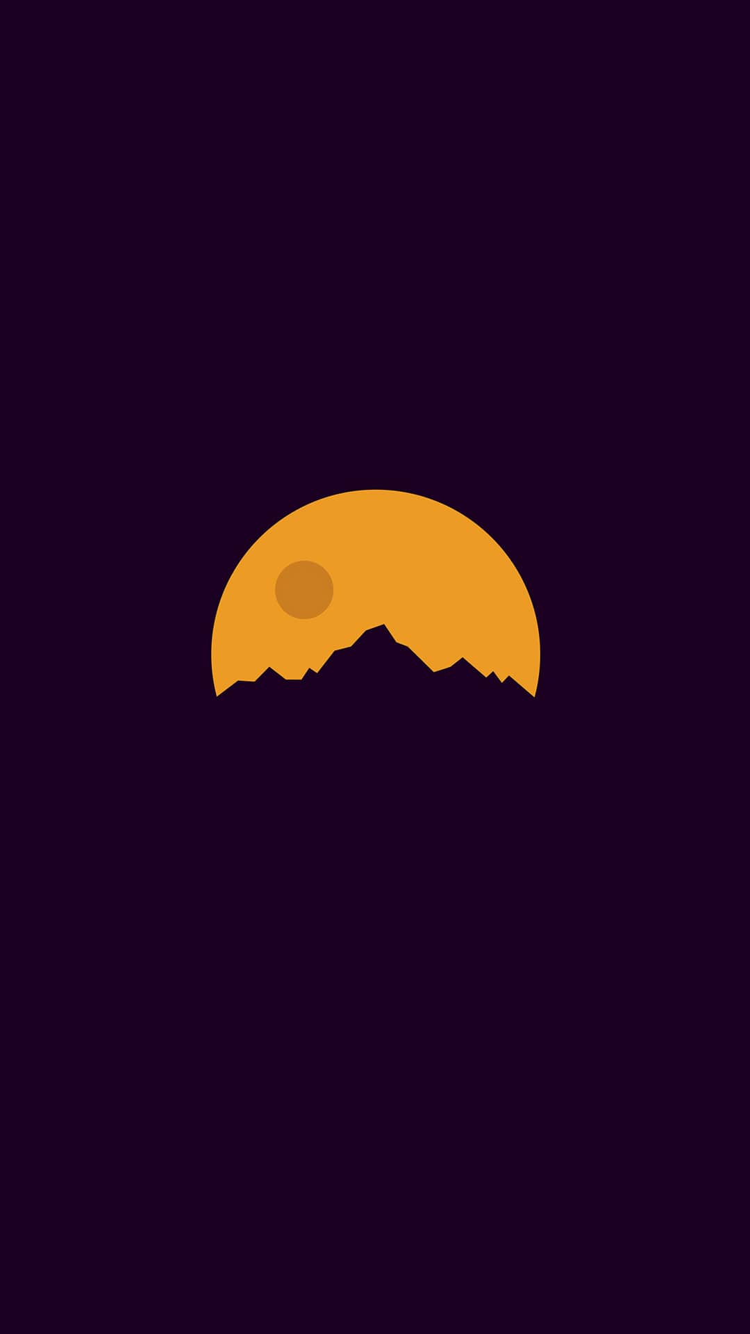 Montagna minimalista con luna, sfondi iPhone, 1080x1920 Full HD Verticale, iPhone Pro Max