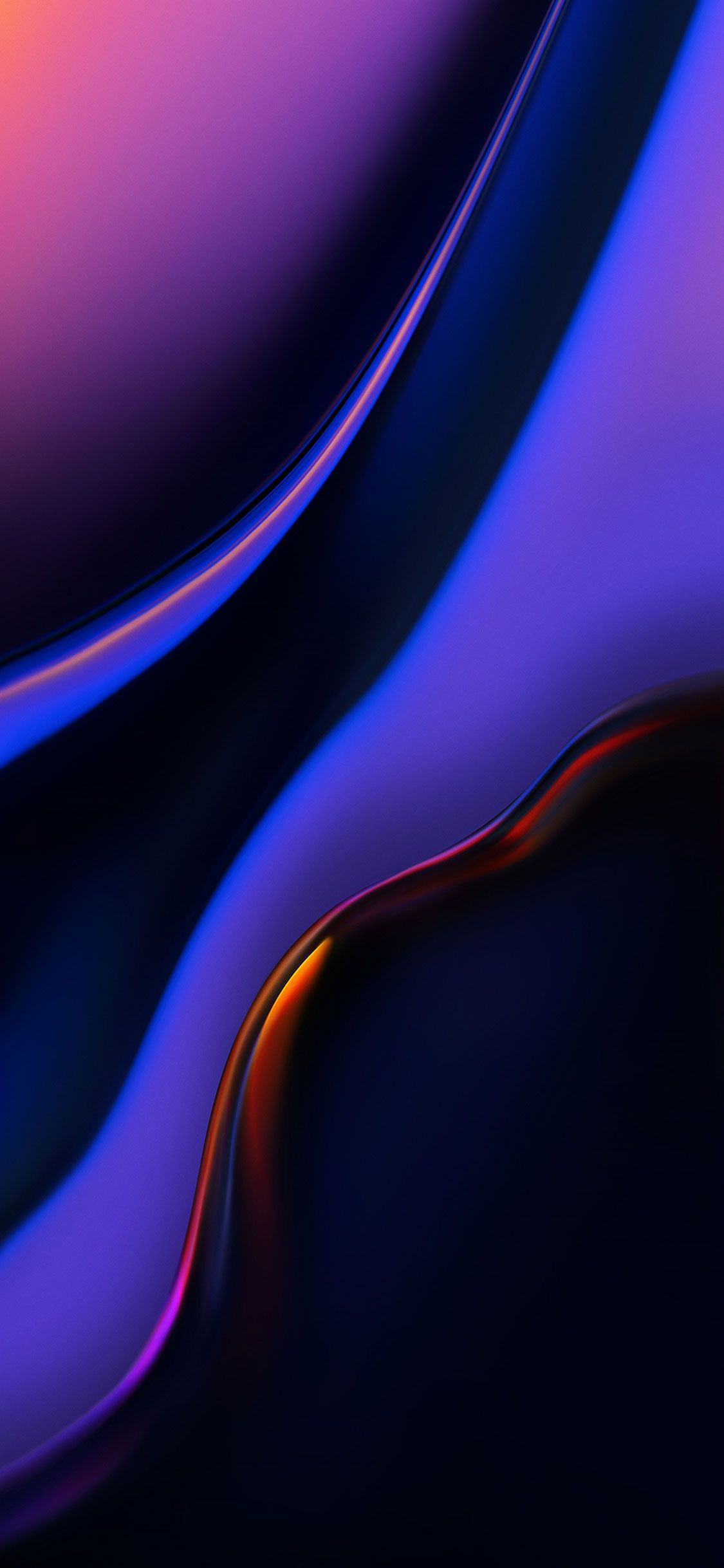 Onde astratte viola blu, sfondi iPhone, 1125x2436 Full HD Verticale, iPhone Air