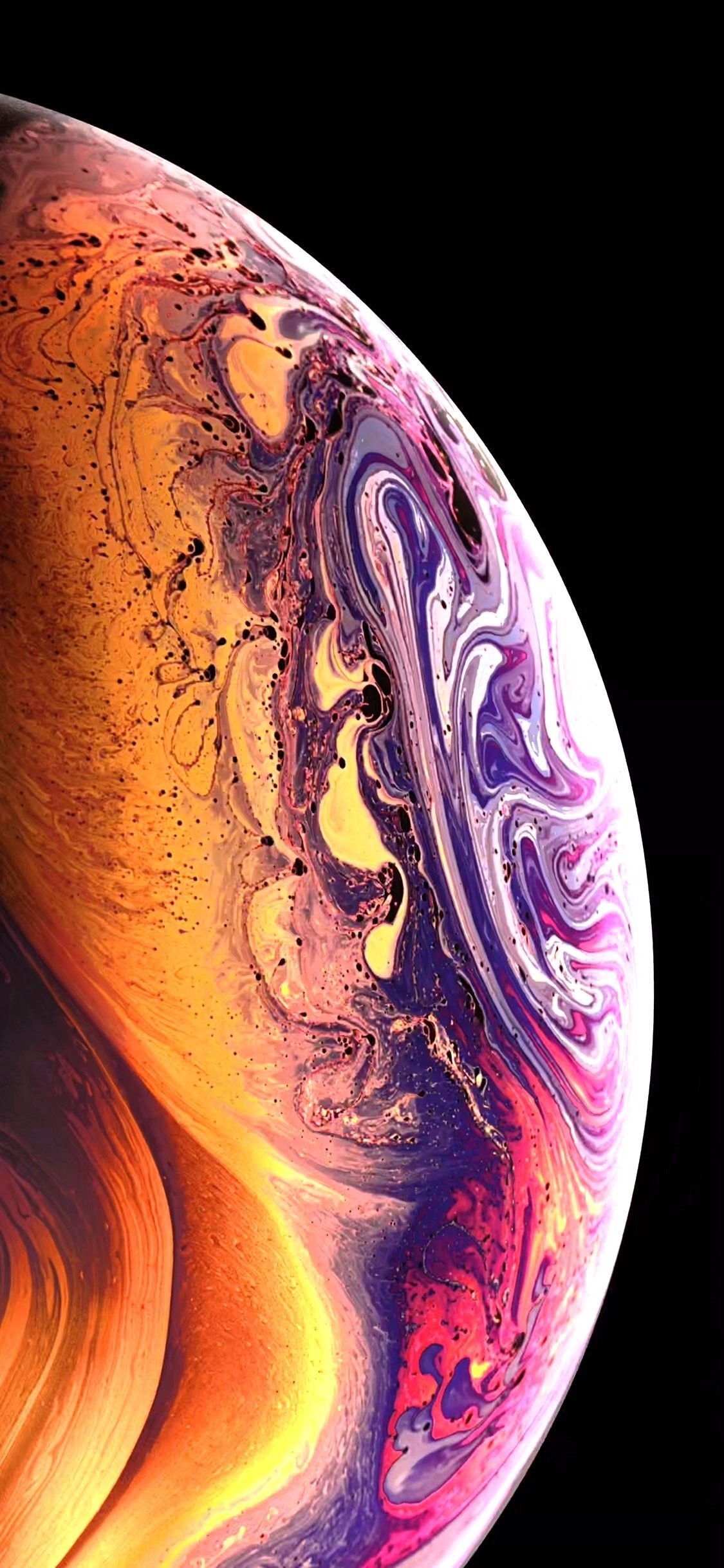 Sfera astratta arancione viola, sfondi iPhone, 1125x2436 Full HD Verticale, iPhone Plus