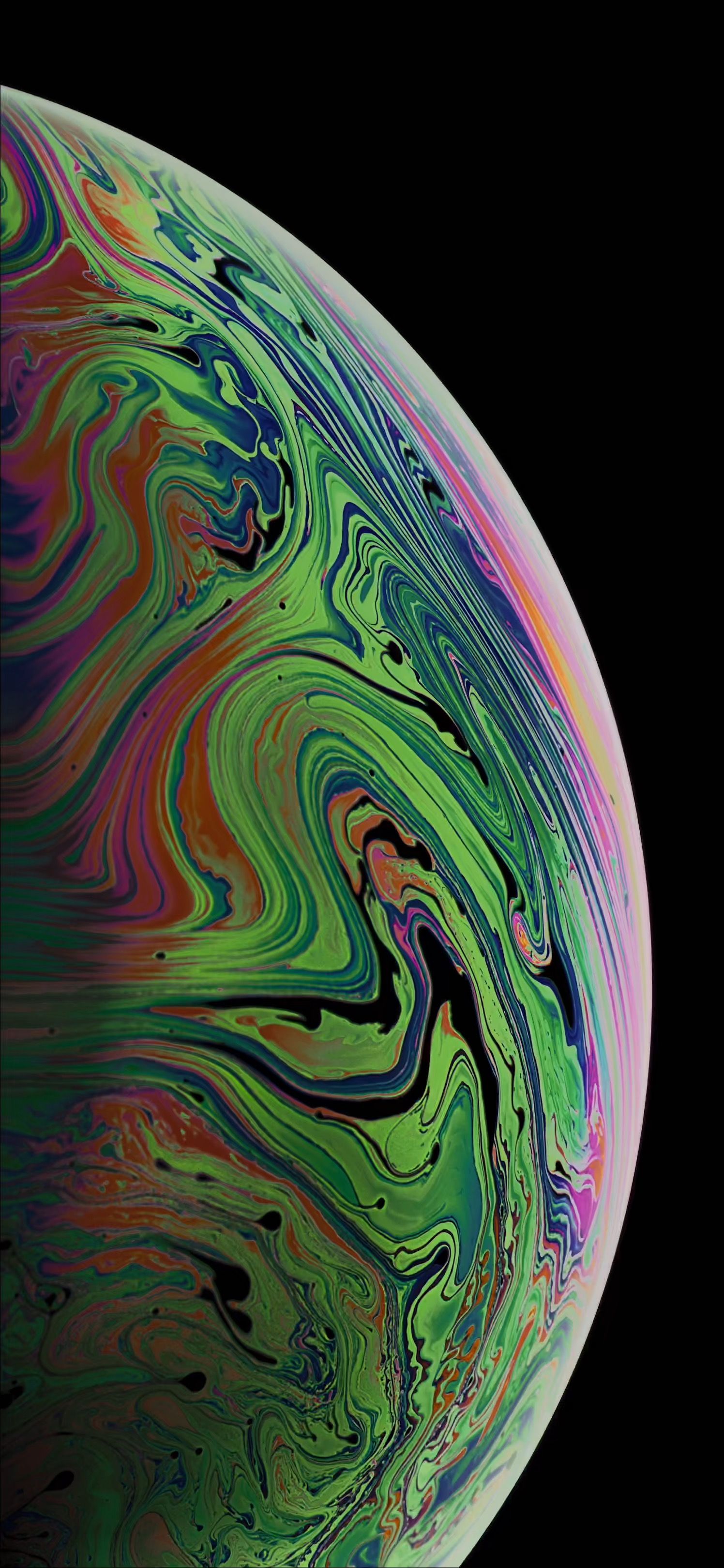 Sfera astratta verde iridescente, sfondi iPhone, 1496x3238 Verticale, iPhone Pro