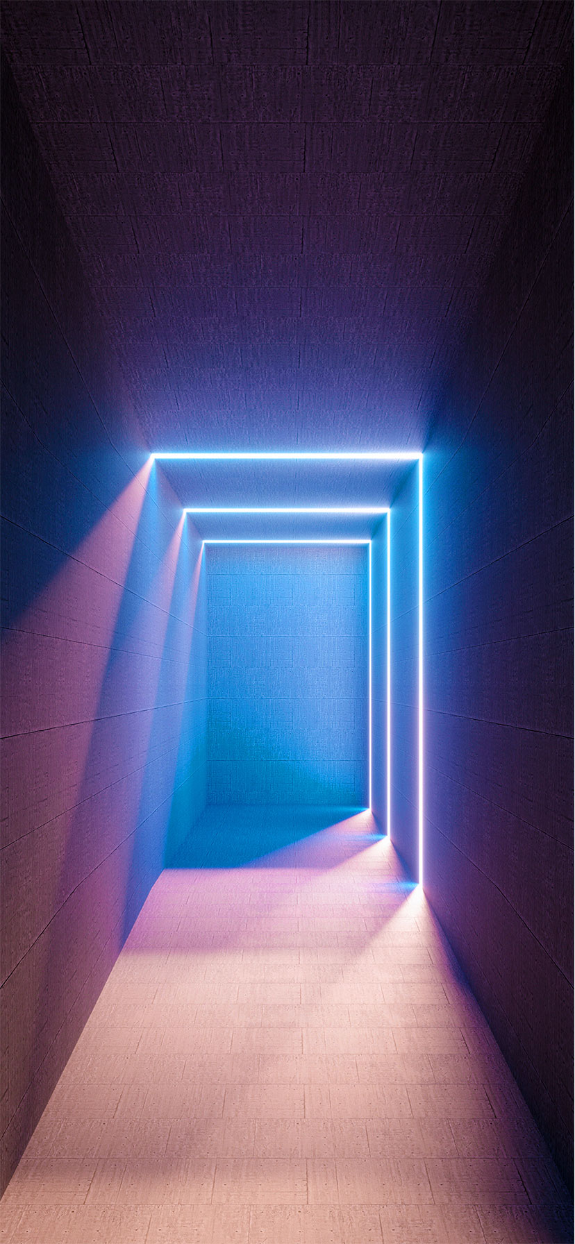 corridoio luci neon blu, 828x1792 Verticale, iPhone Plus