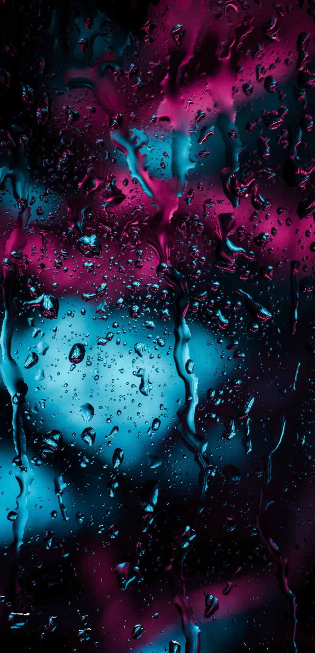 Gocce pioggia vetro colorato, 1046x2164 Verticale, iPhone Pro Max