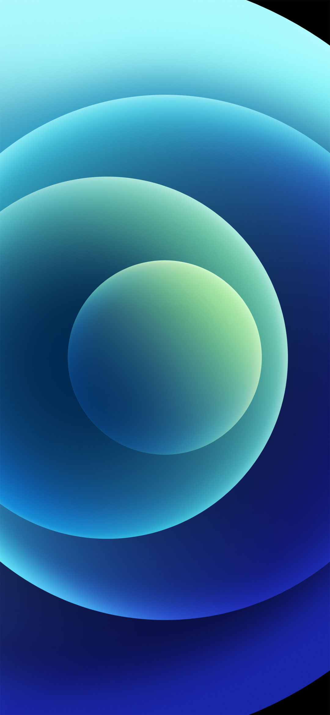 Cerchi concentrici blu verde, 1080x2337 Full HD Verticale, iPhone Pro